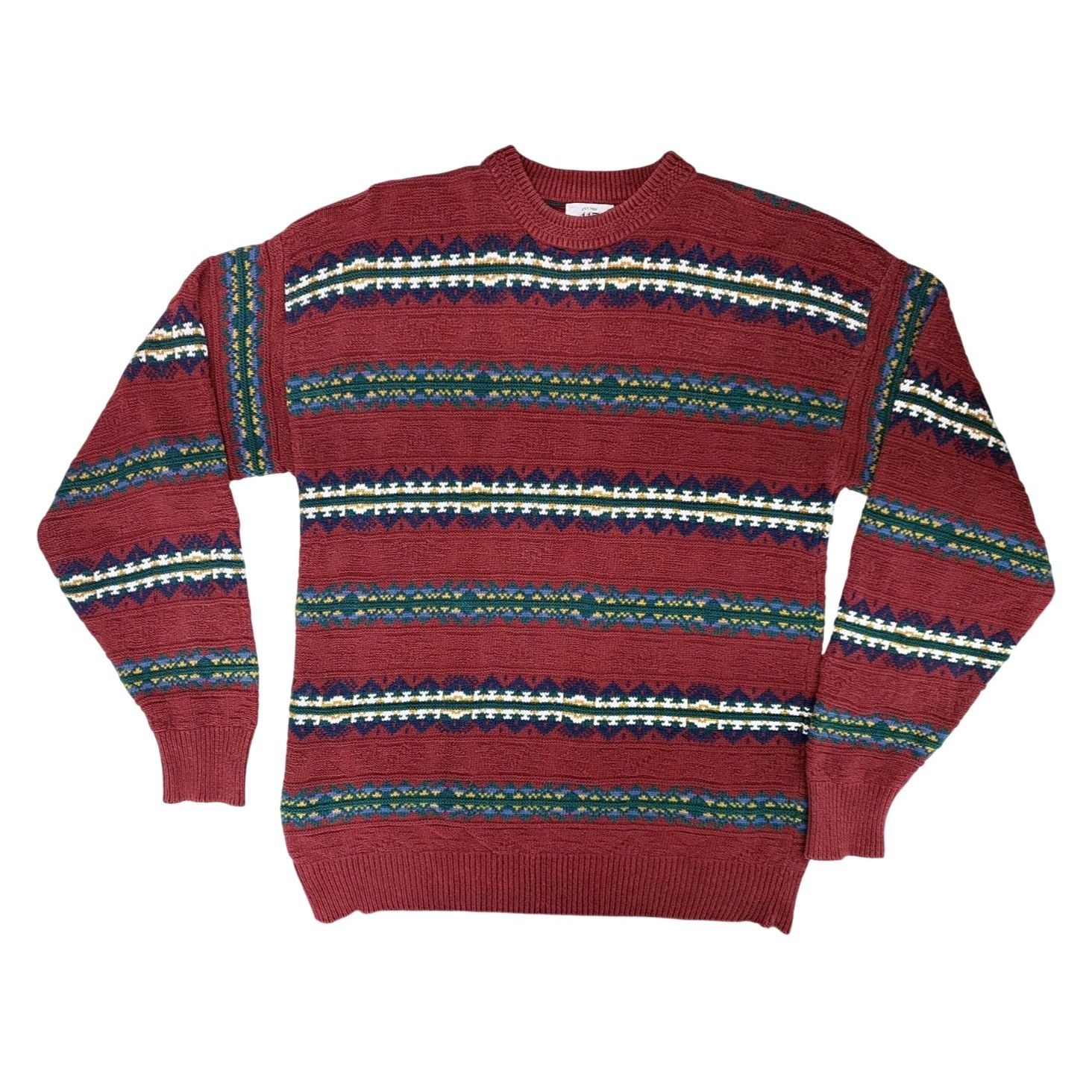 Van Heusen Vintage Van Heusen Sweater Men Medium Burgundy Red Geometric Size US M / EU 48-50 / 2 - 1 Thumbnail
