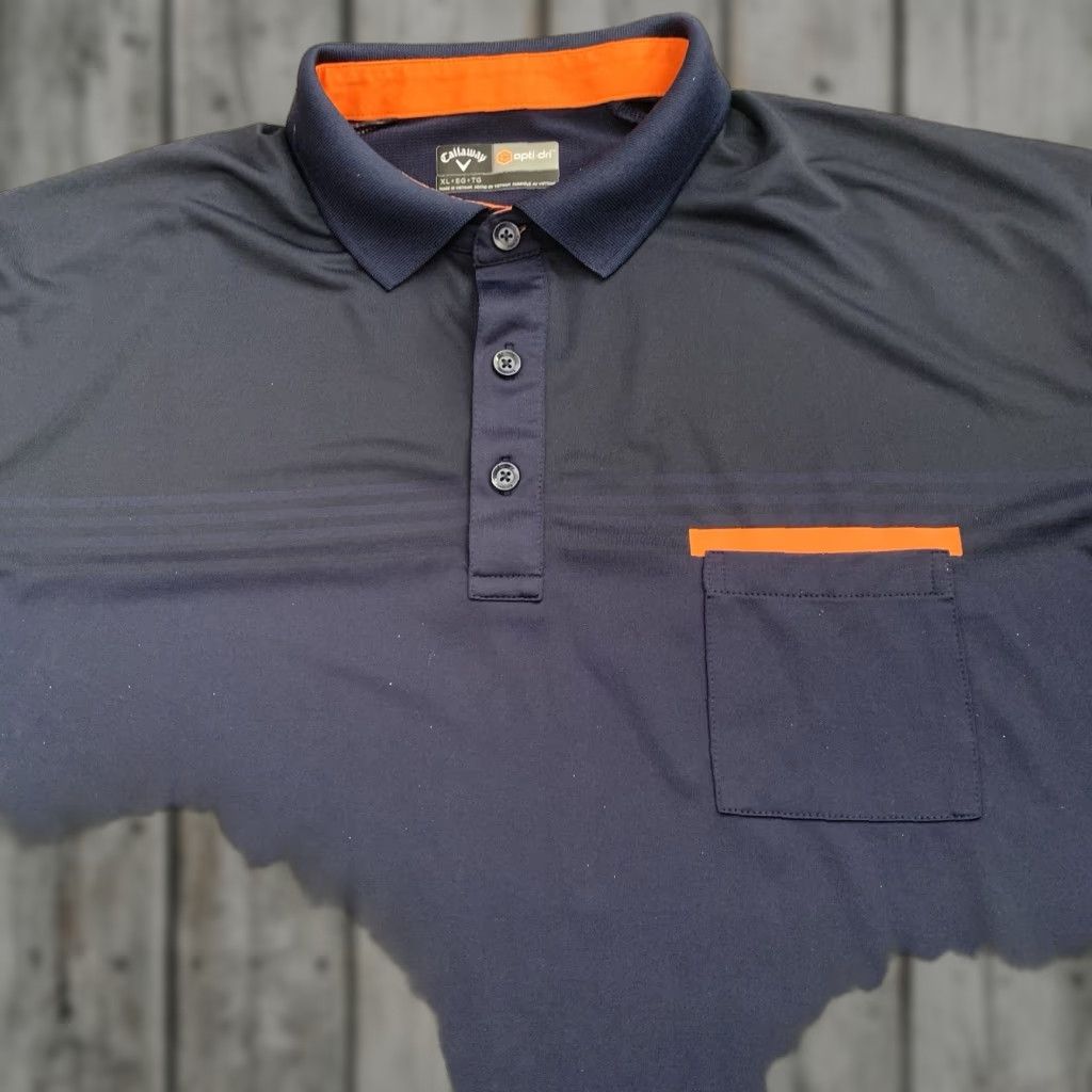 Callaway Callaway Golf Polo Mens XL Polo Short Sleeve Collared Moisture Wicking Navy Blue Orange Pullover Size US XL / EU 56 / 4 - 1 Thumbnail
