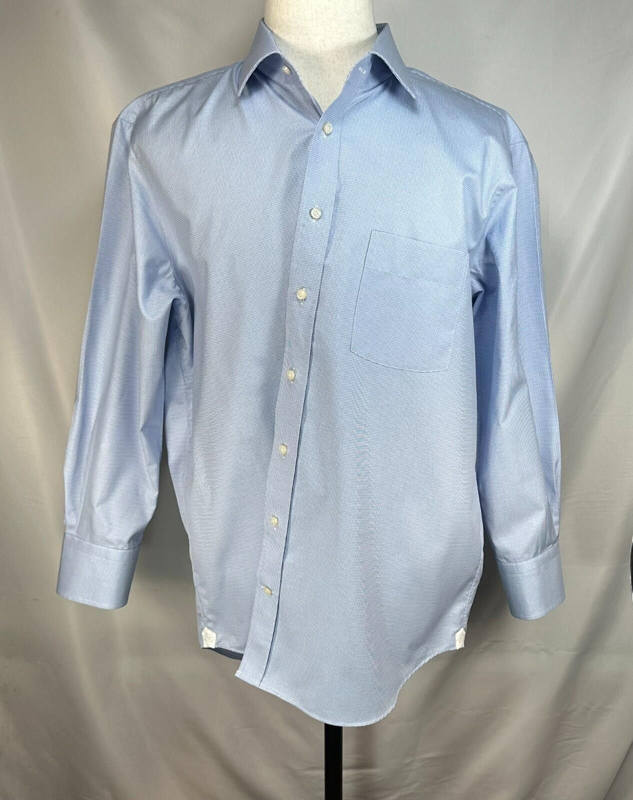 Other Emanuel Berg Cotton Tailored Checked Button Up Blue Mens XL Size 44R - 1 Thumbnail