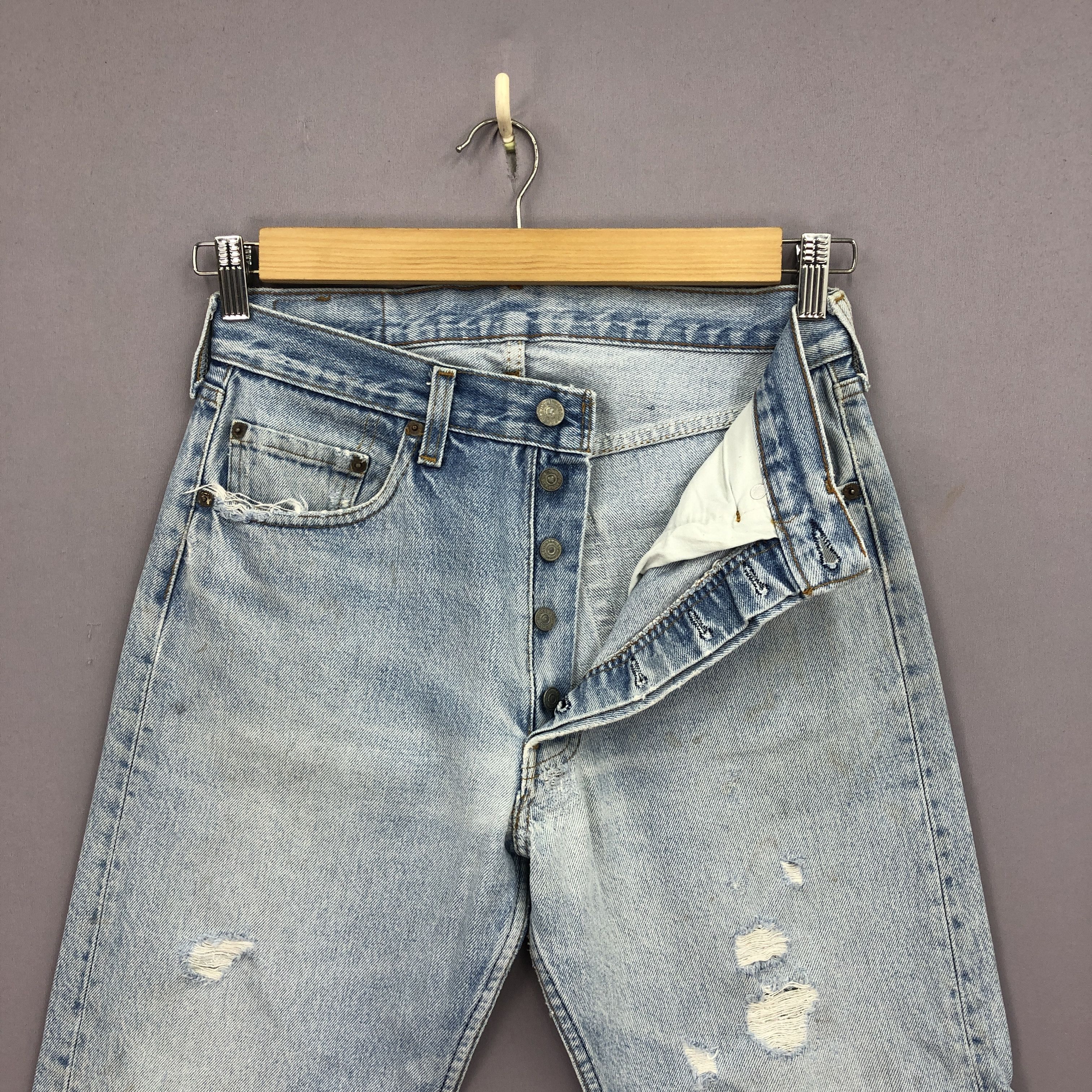 Levi's Vintage 70s Distressed Levis 501 Sunfaded Jeans Levi's Denim Size US 30 / EU 46 - 6 Thumbnail