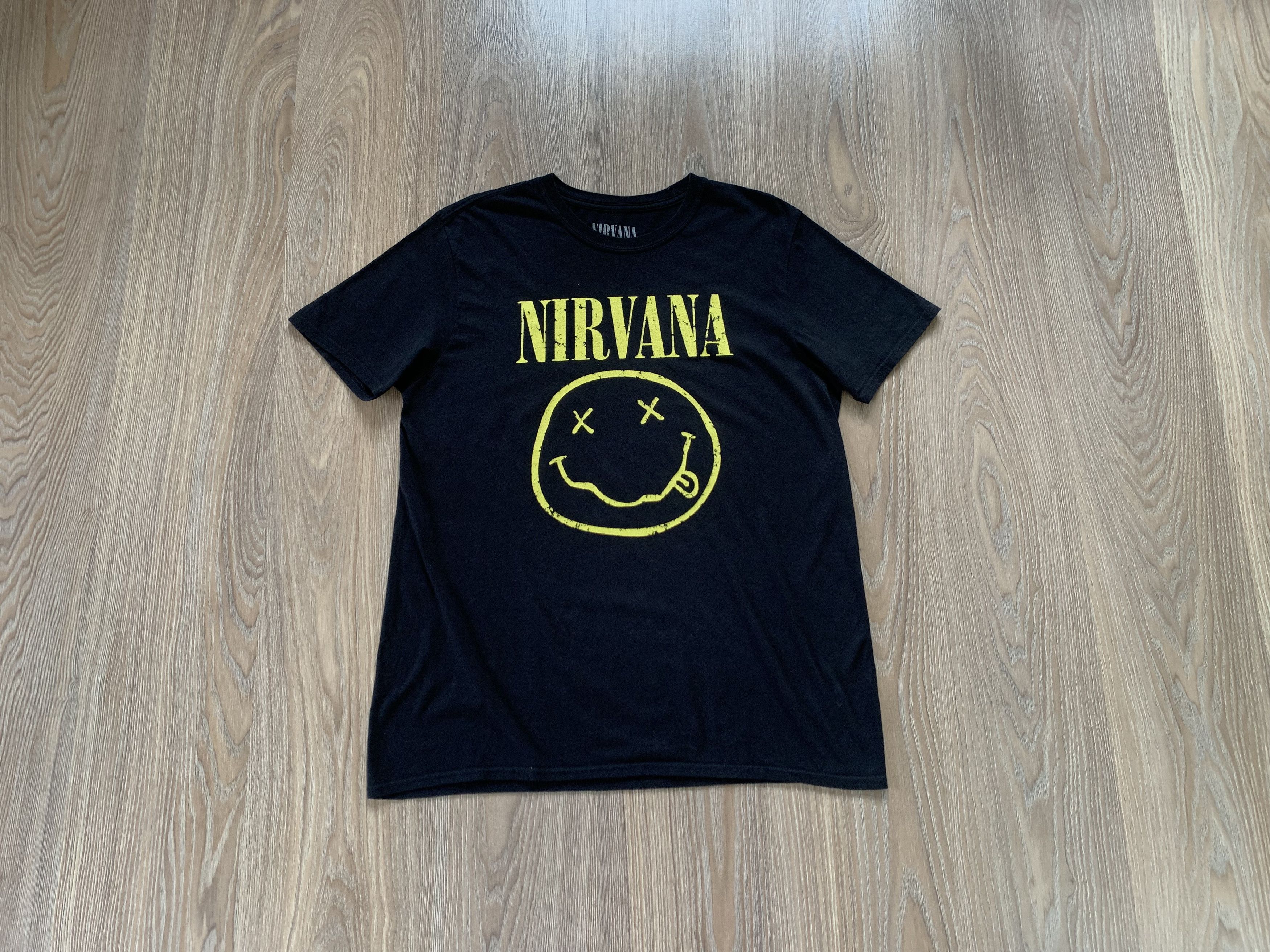 Band Tees × Gildan × Nirvana Bohoo Nirvana Logo Cotton Printed T Shirt Size US L / EU 52-54 / 3 - 1 Thumbnail