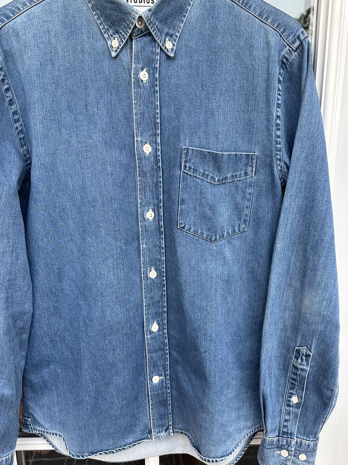 Acne Studios Acne Studios Bleached Denim Western Pocket Shirt Size US S / EU 44-46 / 1 - 4 Thumbnail