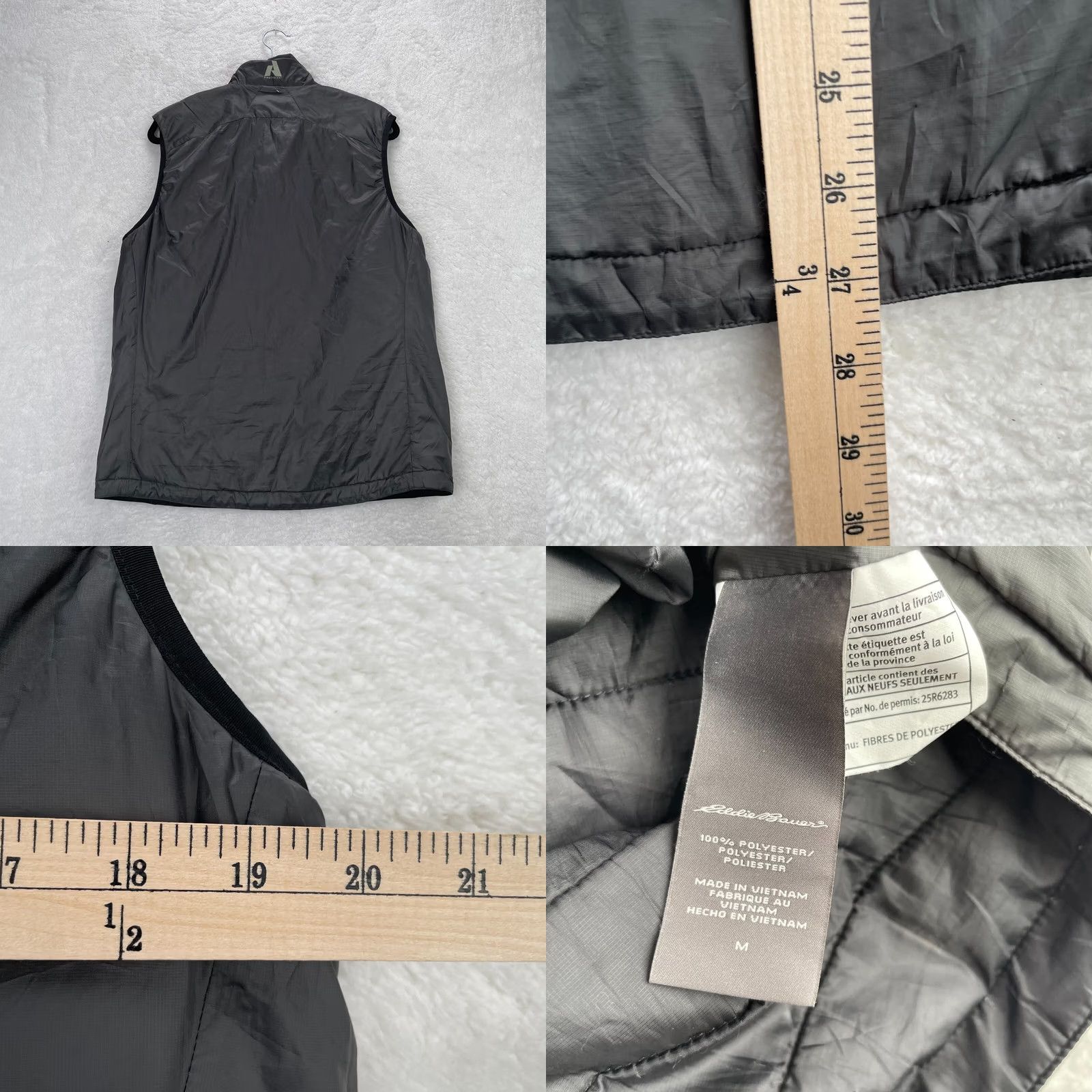 Eddie Bauer Eddie Bauer Vest Mens M Black Gray First Ascent Reversible Lined Mock Neck Short Stand-Up Zip Polyester Softshell Size US M / EU 48-50 / 2 - 9 Thumbnail