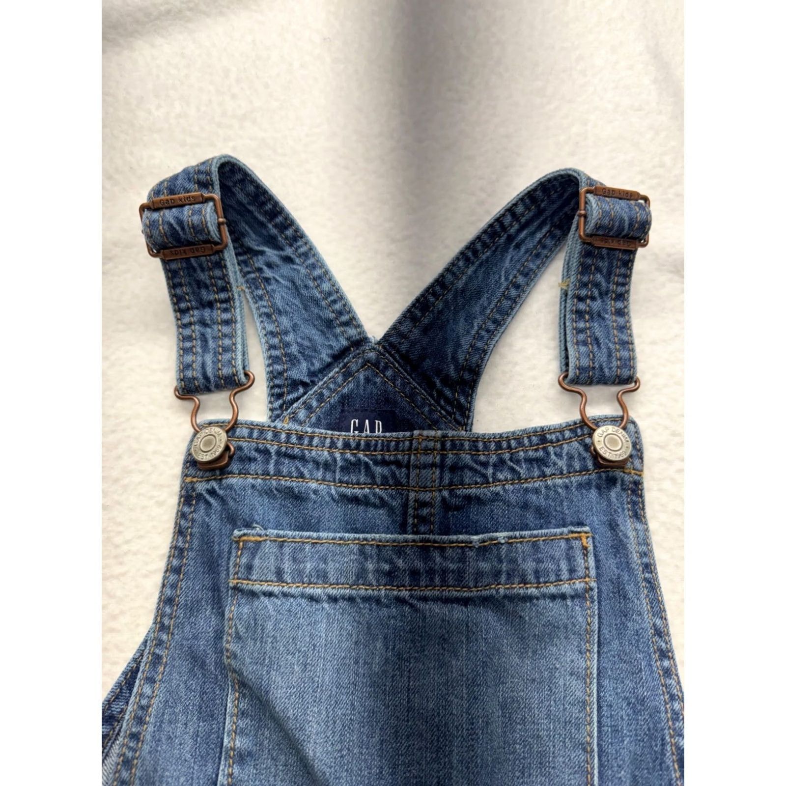 Gap Gap Denim Overalls L Regular Blue Distressed Jeans Made In Bangladesh #7989 Size US 33 - 4 Thumbnail