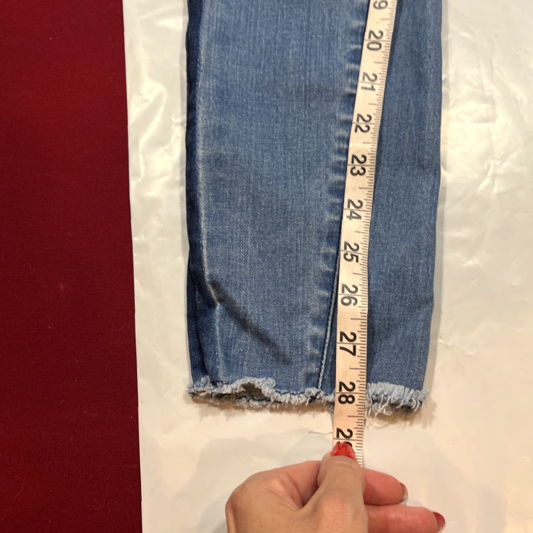Parker Parker Smith Skinny Jeans Womens Sz 25 Blue Side Stripe Rise Mid Denim 5-Pocket Stretch Distressed No Vintage Bohemian Festival Hippie USA Pants Size 42" / US 20 - 5 Thumbnail