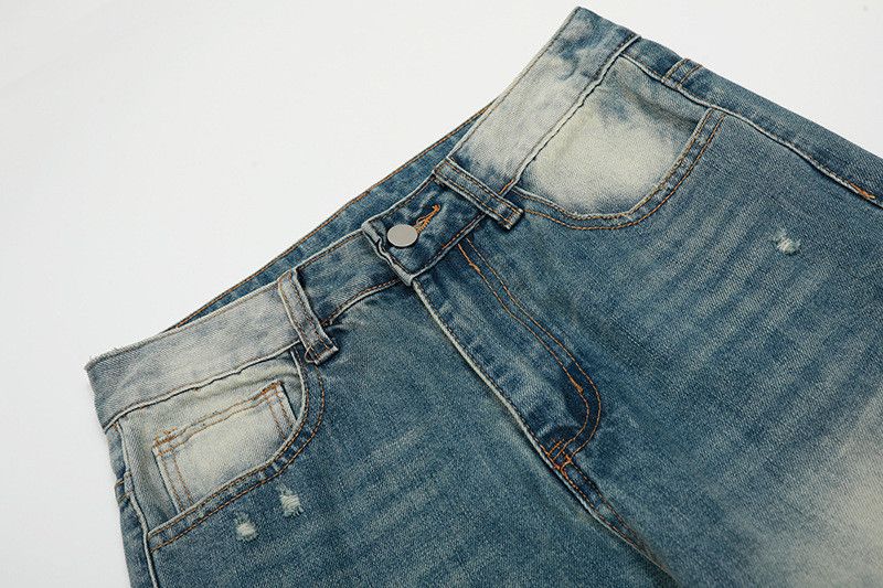 Vintage Retro men's washed whiskered loose straight gradient jeans Size US 34 / EU 50 - 4 Thumbnail