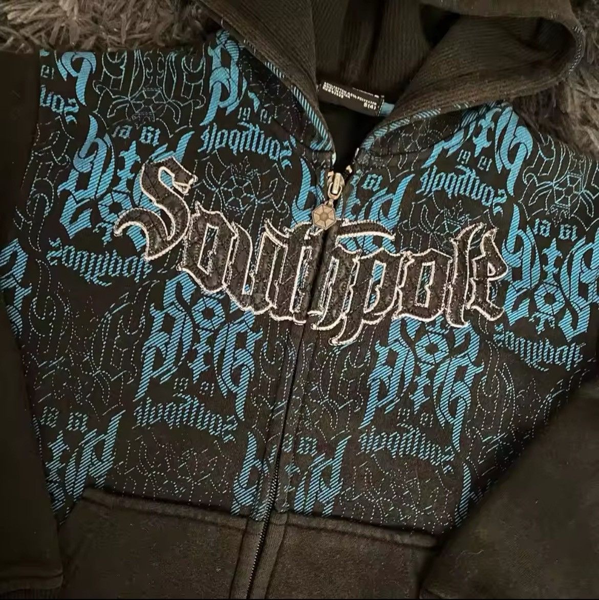 Southpole SouthPole Grey And Blue Zip Up Jacket Size L / US 10 / IT 46 - 1 Thumbnail