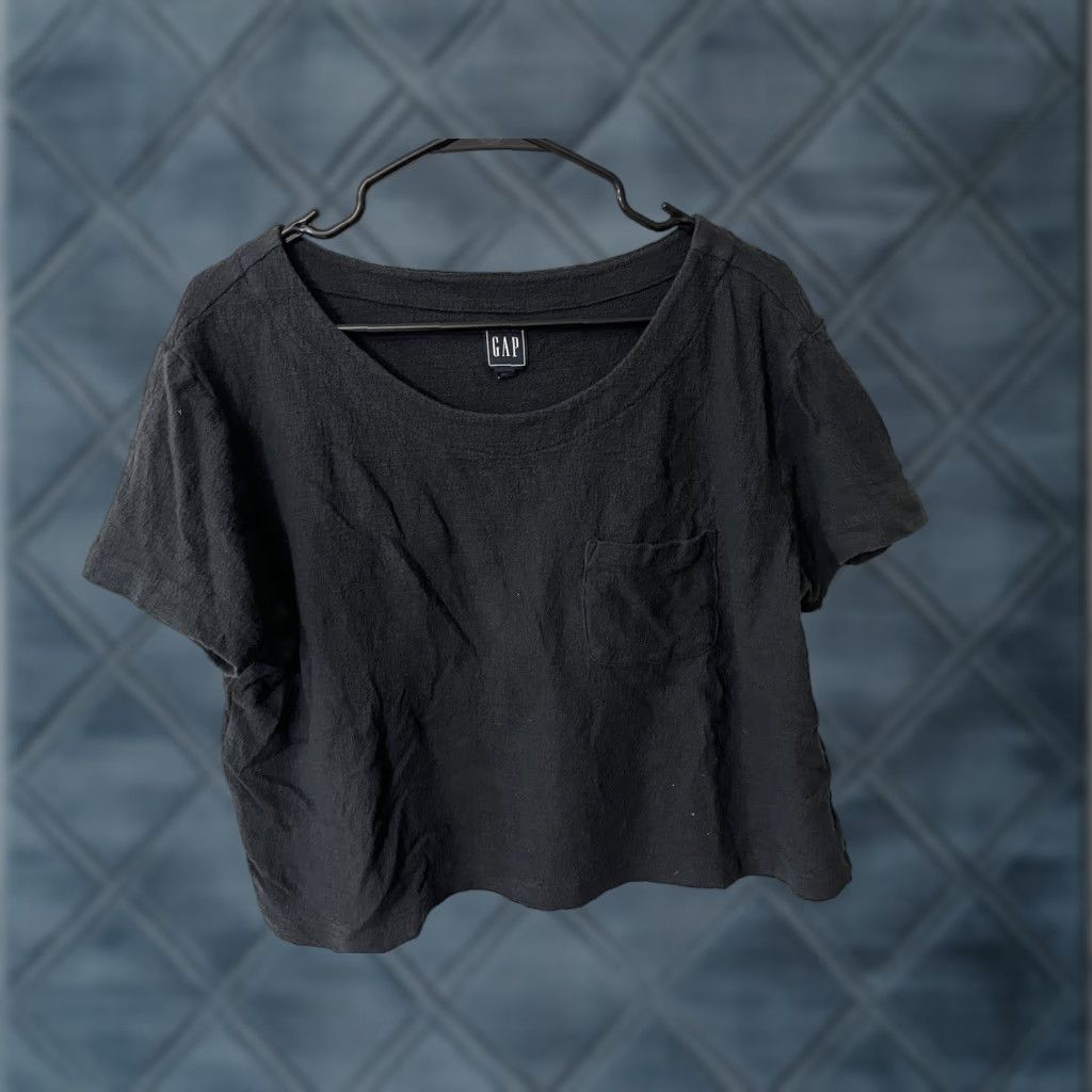 Gap WOMENS GAP Stretch Black Long Sleeve T-Shirt Large Solid Crew Neck Size L / US 10 / IT 46 - 1 Thumbnail