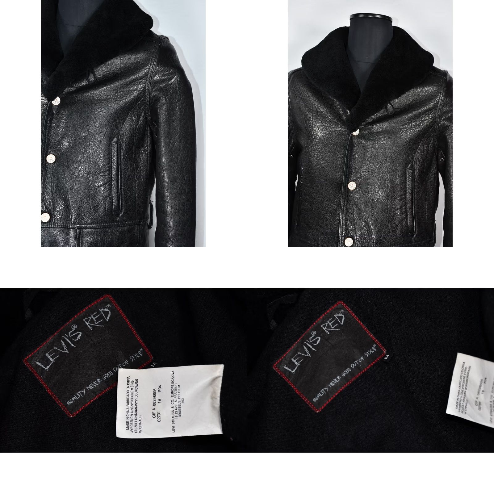 Levi's Levi's RED Leather Black Coat Wool Lining Men's Winter Jacket M Black Leather Wool Lining Jacket Mens M jacket coat Size US M / EU 48-50 / 2 - 8 Thumbnail