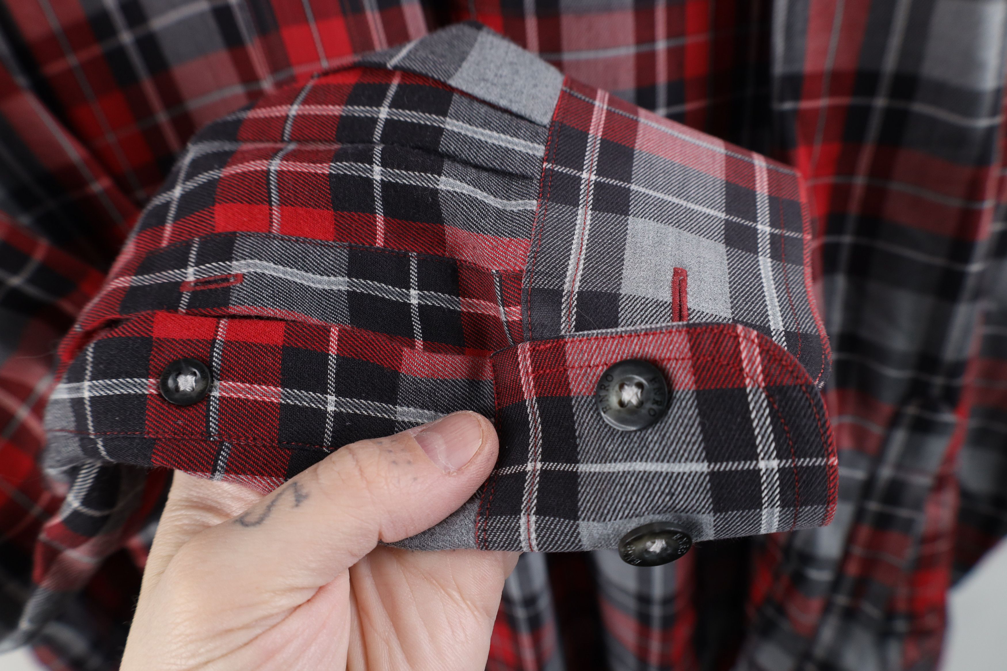 Vintage Vintage 90s Streetwear Twill Collared Button Down Shirt Red Size US L / EU 52-54 / 3 - 4 Thumbnail
