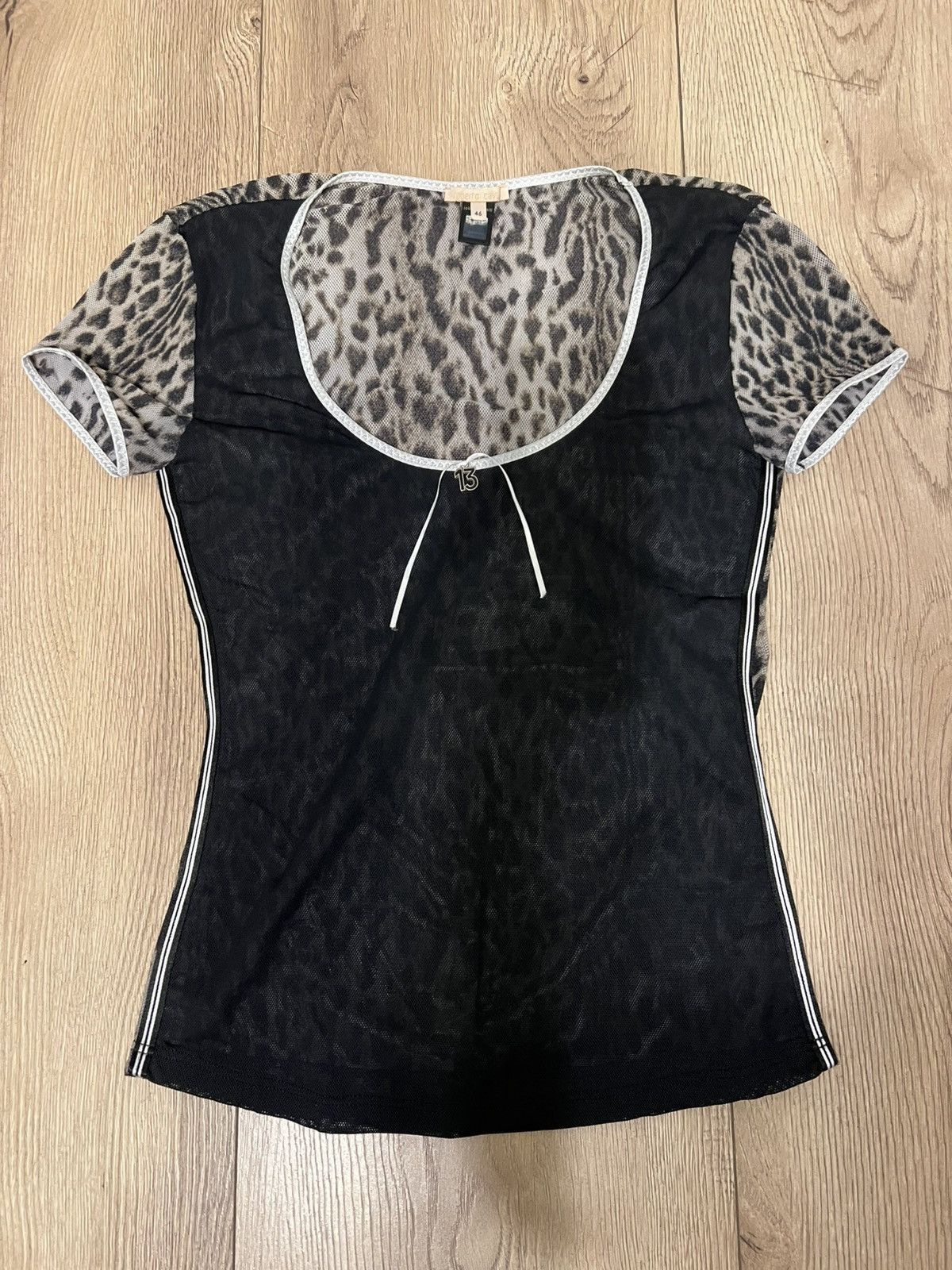 Roberto Cavalli Y2K Roberto Cavalli Sheer Leopard & Black Mesh Top Size 46 Size M / US 6-8 / IT 42-44 - 1 Thumbnail