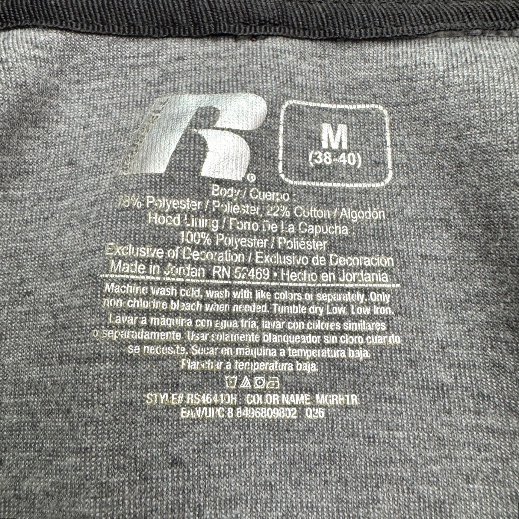 Russell Athletic Russell Athletic Hoodie Mens Medium Gray Full Zip Tech Fleece Jacket All Seasons Breathable Lightweight Size US M / EU 48-50 / 2 - 7 Thumbnail