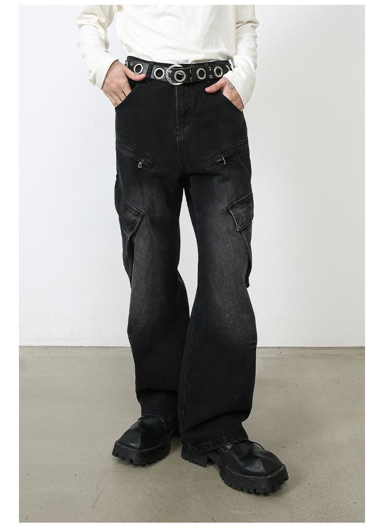 Japanese Brand × Jean High street multi-pocket American washed cargo jeans for men Size US 32 / EU 48 - 2 Thumbnail