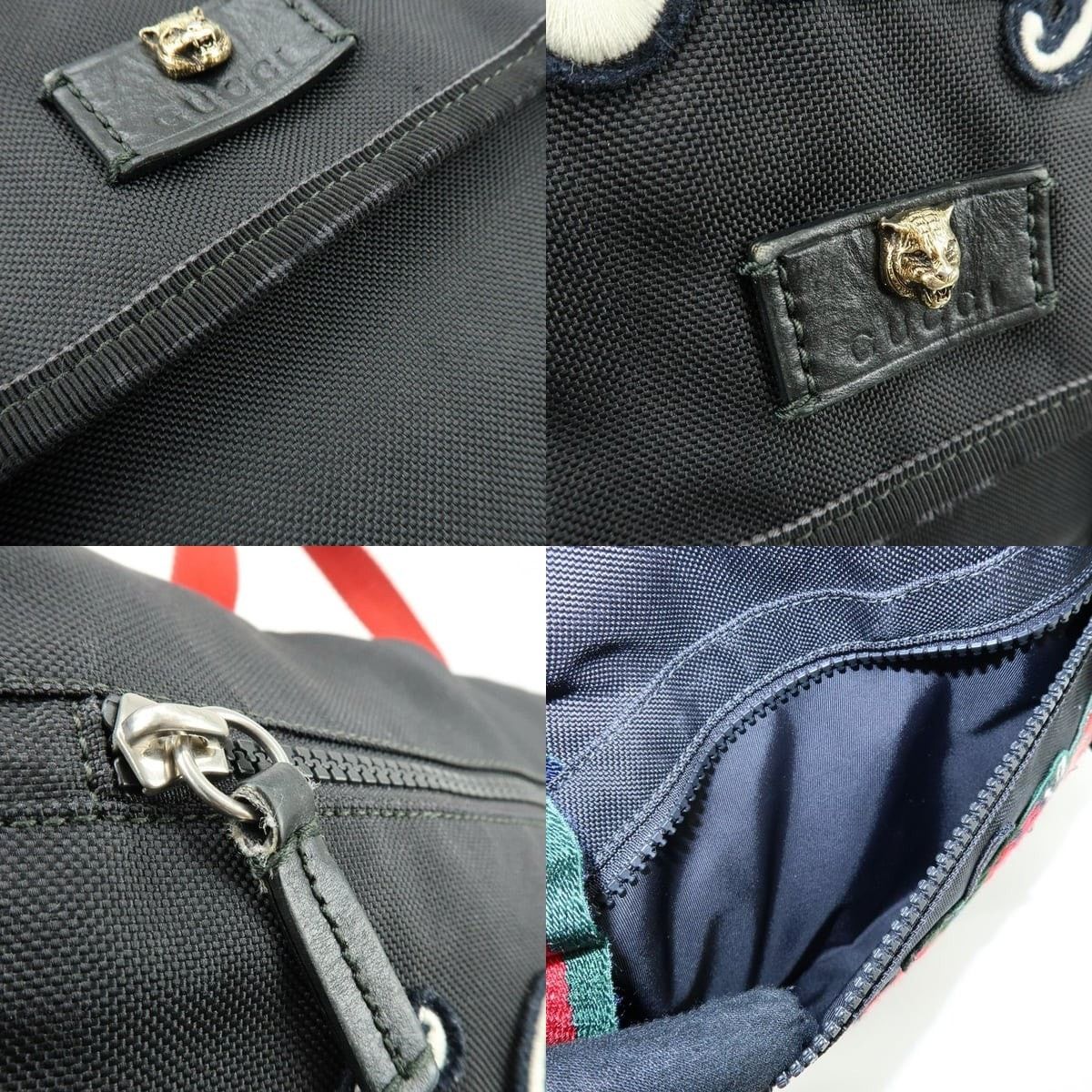 Gucci Gucci L'Aveugle Par Amour Embroidered Canvas Backpack Black Size ONE SIZE - 6 Thumbnail