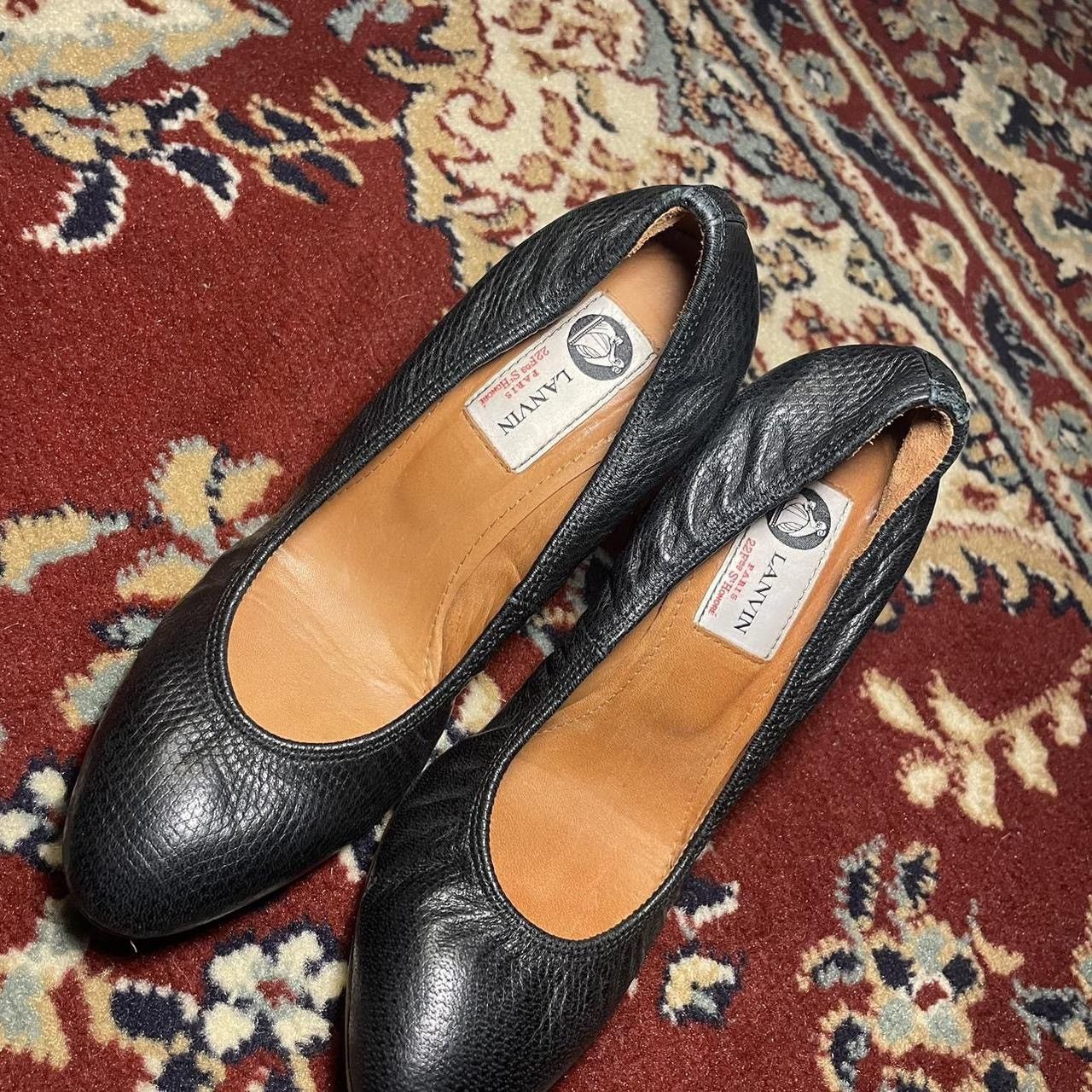 Designer × Lanvin × Vintage Lanvin Paris Vintage Black Pumps Size US 6.5 / IT 36.5 - 6 Thumbnail