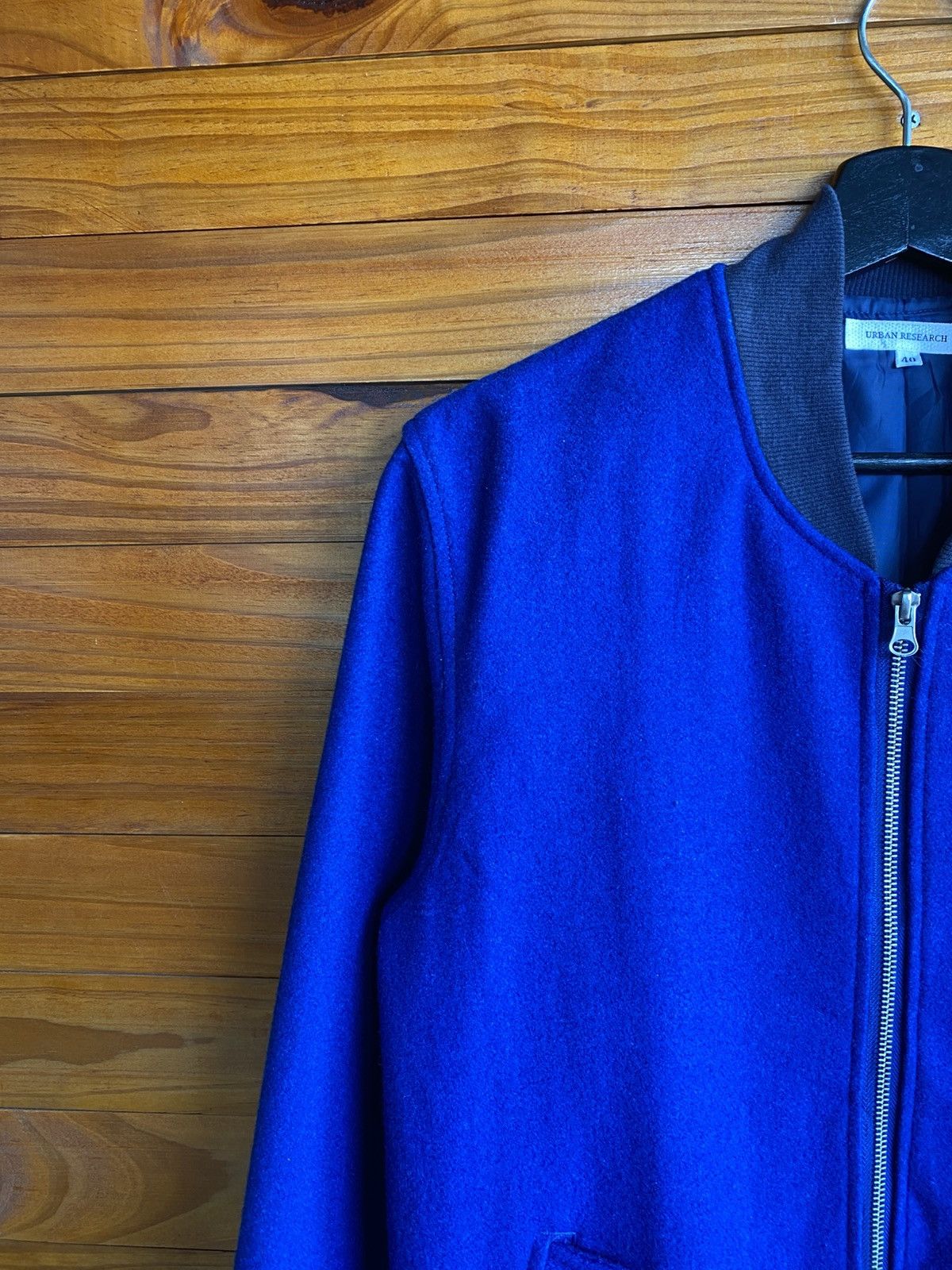 URBAN RESEARCH DOORS Urban Research Blue Wool Bomber Jacket Size 40 MA-1 Style Size US M / EU 48-50 / 2 - 7 Thumbnail