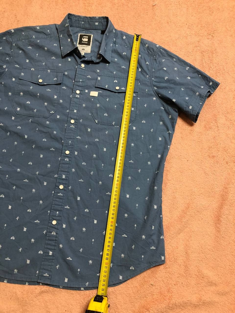 G-Star GStar Raw Shirt Blue Short Sleeve Button Down Collared Size US XXL / EU 58 / 5 - 12 Thumbnail
