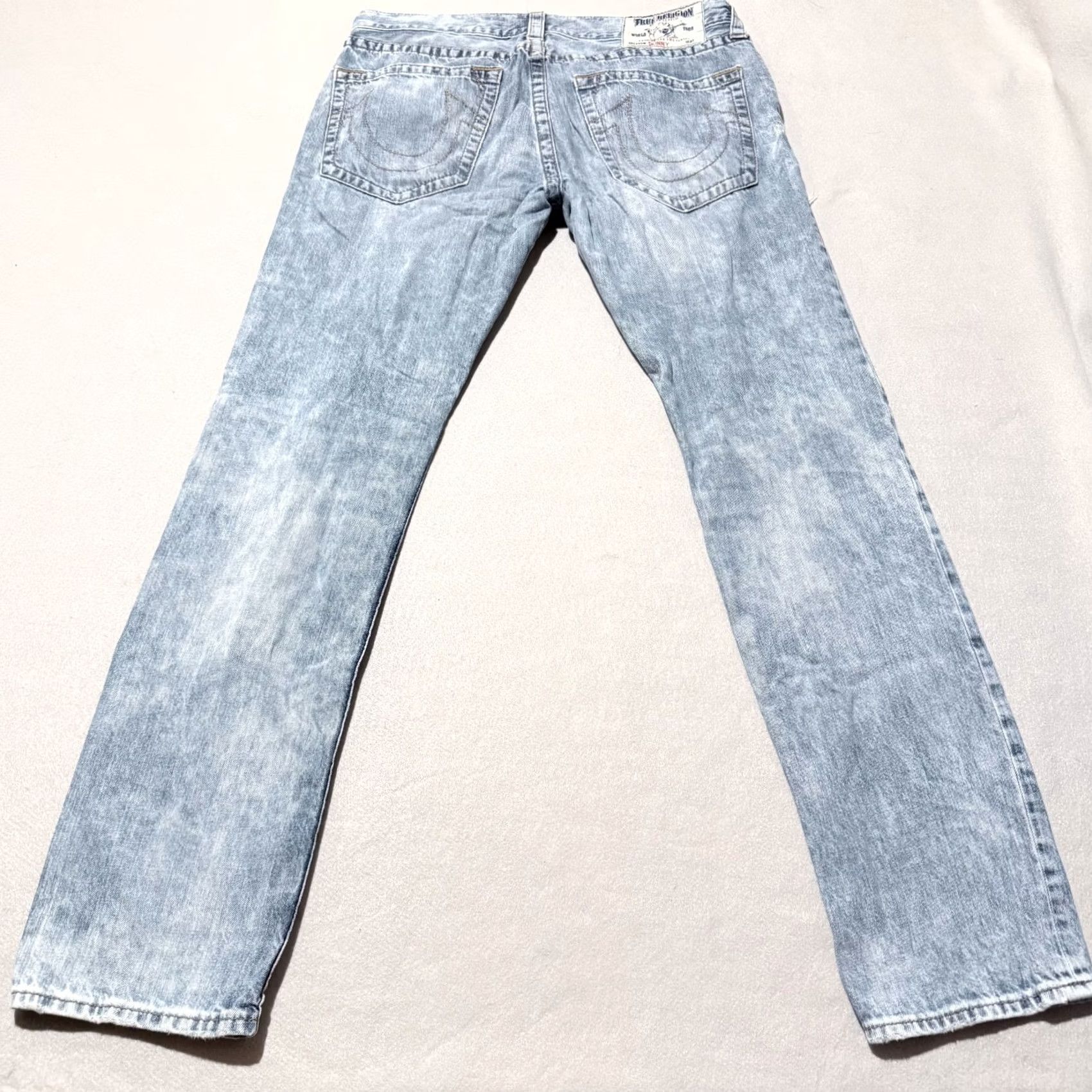 True Religion True Religion Jeans Men's Blue Distressed Skinny Low Rise Zip Fly - 34x32 Denim Jeans Size US 34 / EU 50 - 3 Thumbnail