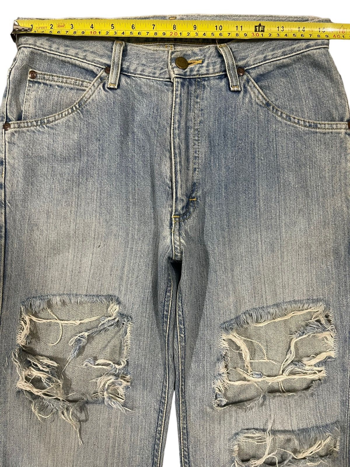 Lee Vintage 90s Lee Riders Blue Wash Distressed Style Jeans Size US 30 / EU 46 - 15 Thumbnail