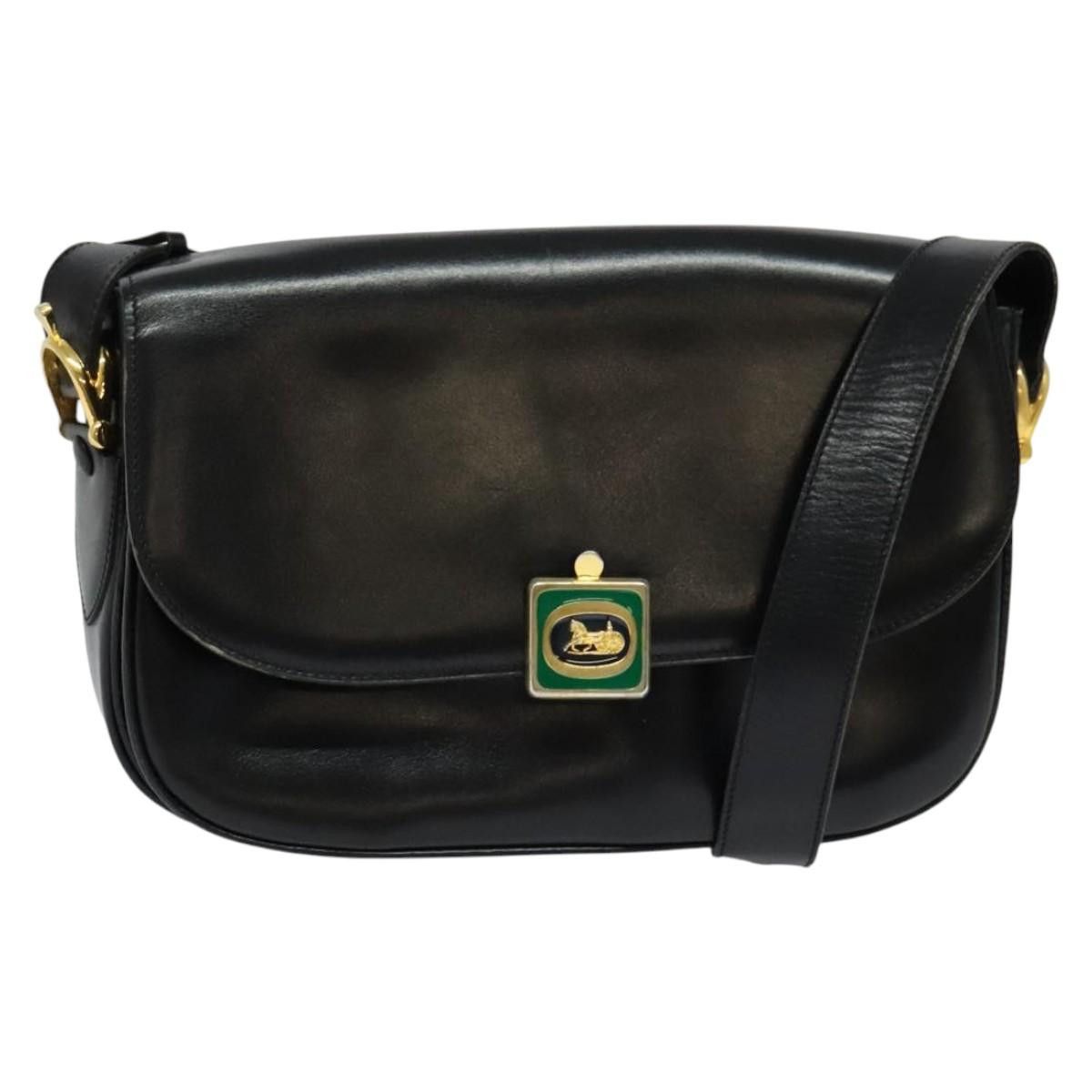 Celine CELINE Shoulder Bag Leather Black Gold Size ONE SIZE - 1 Thumbnail