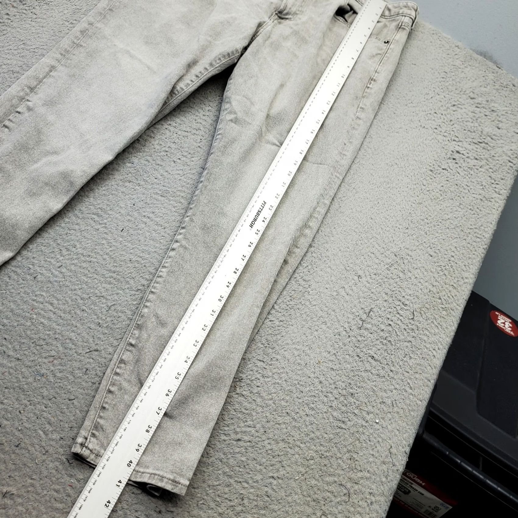 Express Express Men Gray Denim Classic Jeans 36 Slim Skinny Stretch Flat Front Jeans Size US 36 / EU 52 - 3 Thumbnail
