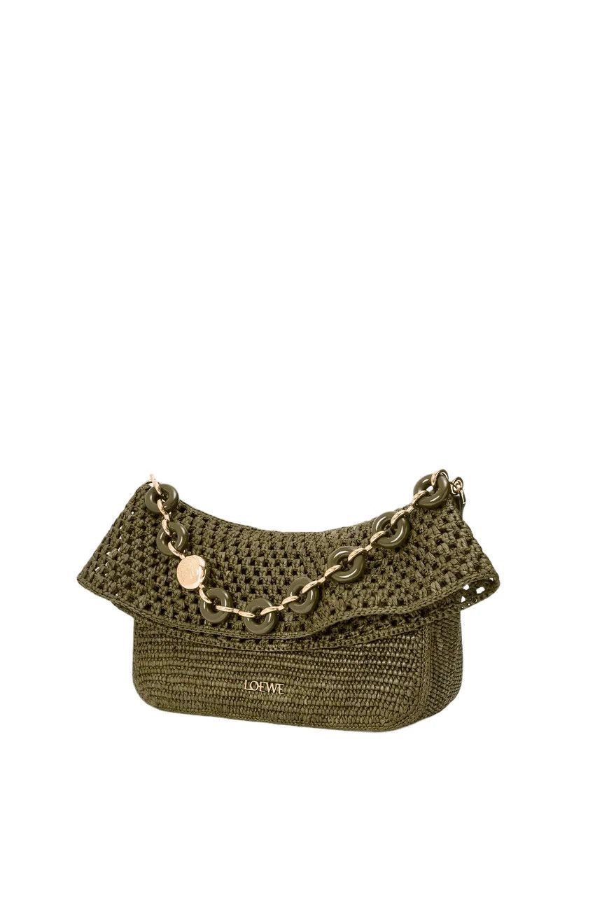 Loewe LOEWE Ola Medium Dark Khaki Raffia Shoulder Bag New Size ONE SIZE - 2 Thumbnail