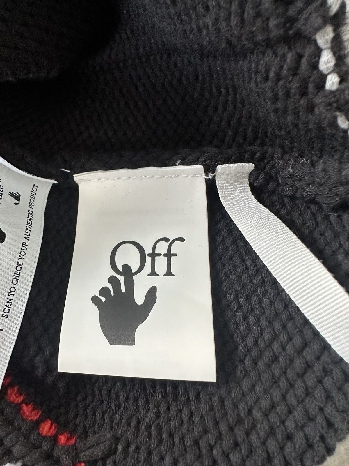 Off-White OFF-WHITE Intarsia Motif Zipped Cardigan Black/Multi Size US L / EU 52-54 / 3 - 6 Thumbnail