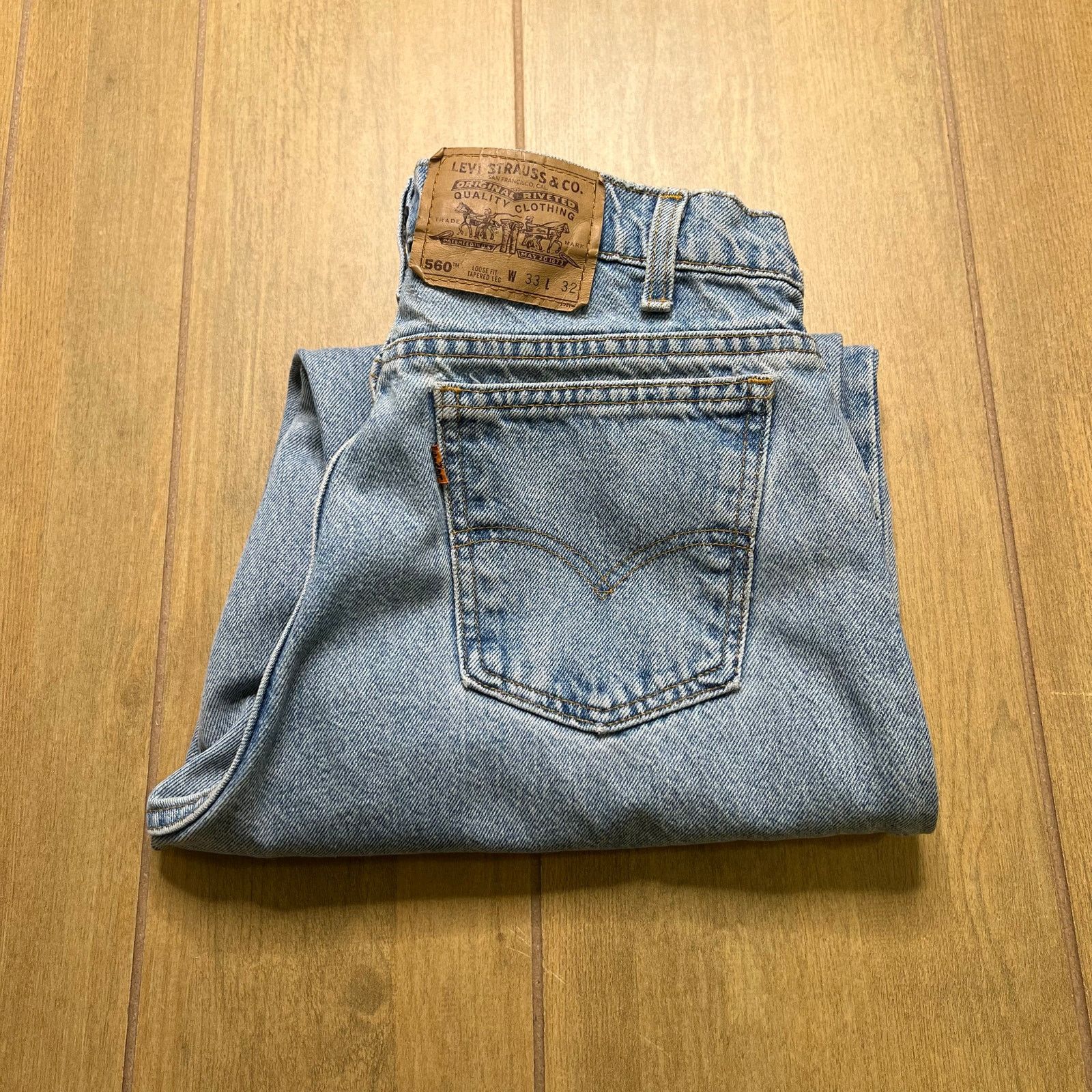 Levi's Vintage Levi’s 560 Loose Fit Tapered Jeans USA 33x32 Orange Size US 33 - 1 Thumbnail