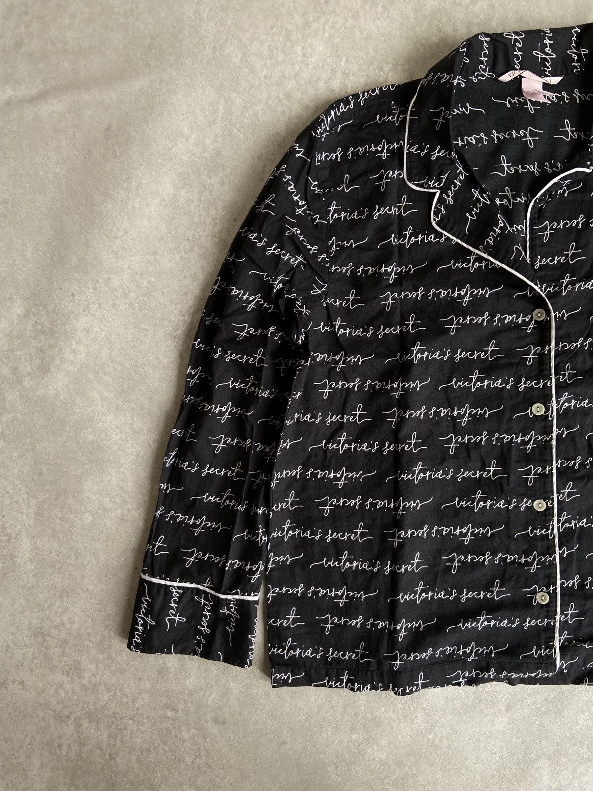 Designer × Victoria's Secret Victoria Secret Script Black Pajama Longsleeve Size M / US 6-8 / IT 42-44 - 3 Thumbnail