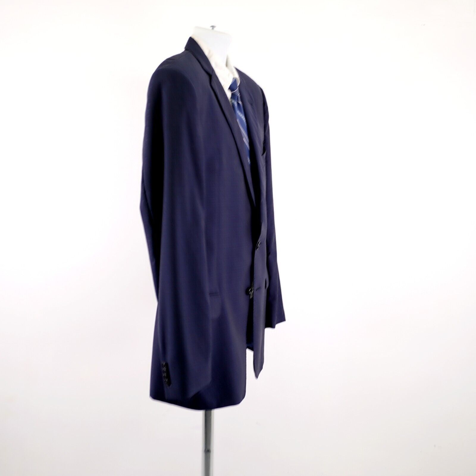 Joseph Abboud Joseph Abboud Reda Super 110s Wool Blue Check 40R 2 Button S Size 40R - 7 Thumbnail