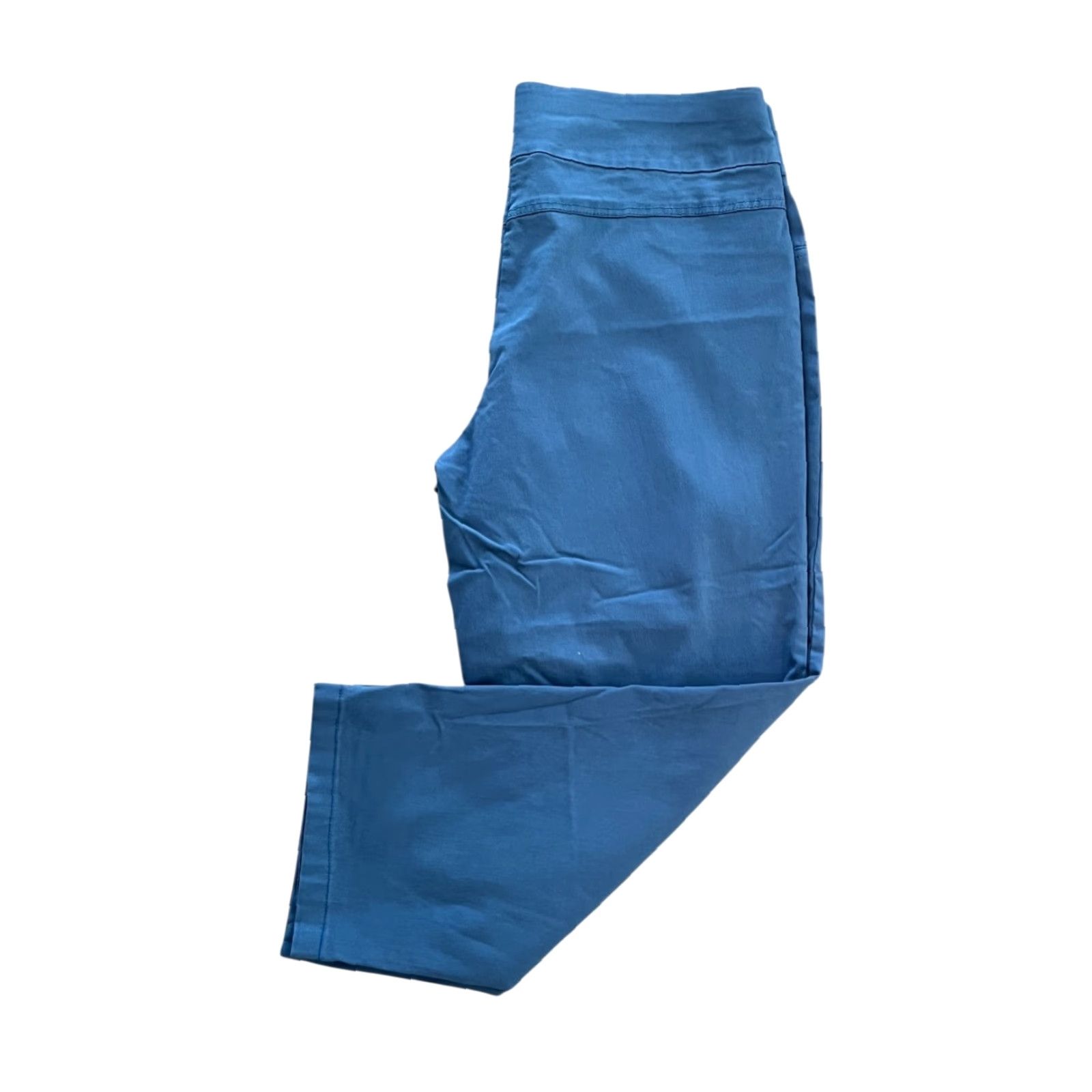 Vintage Ruby Rd. Pants Women 16W Blue High Rise Chino Flat Front Pull On Skinny Rayon Size 38" / US 16 / IT 52 - 2 Thumbnail