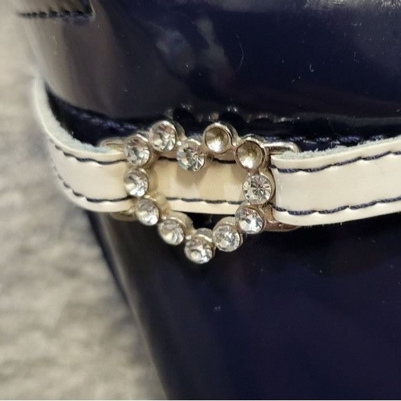 Other Sanita Lindsey Navy Blue Patent Leather Heart Rhinestone Sta Size US 8.5 / IT 38.5 - 7 Thumbnail