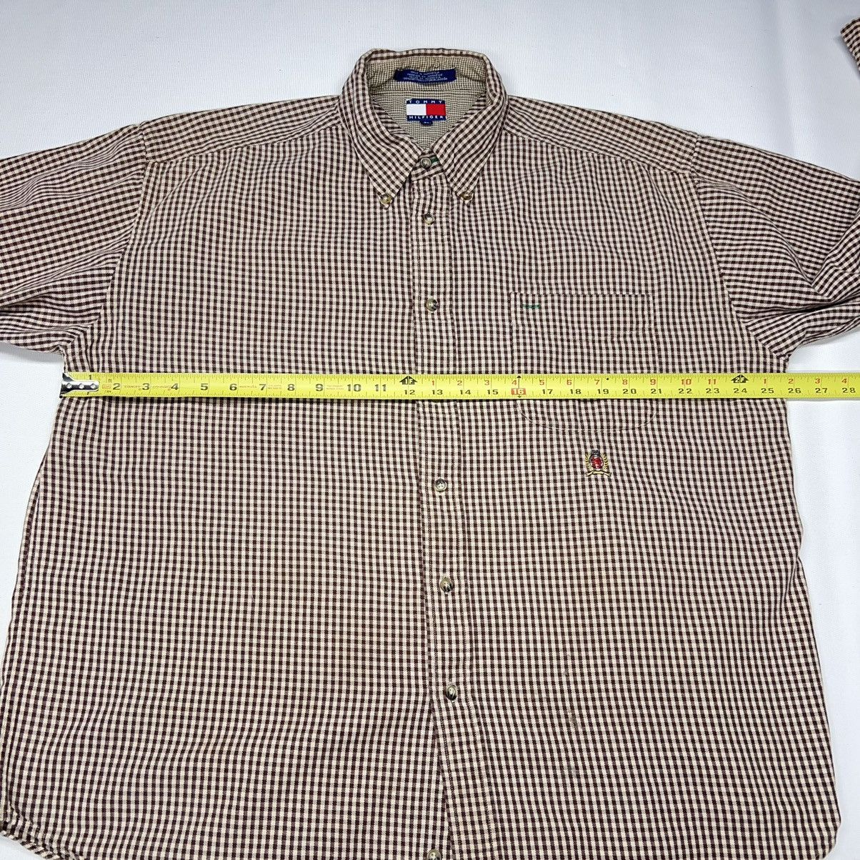 Tommy Hilfiger × Vintage Vintage Tommy Hilfiger Shirt Brown Tan Plaid Collared Button Size US XL / EU 56 / 4 - 16 Thumbnail