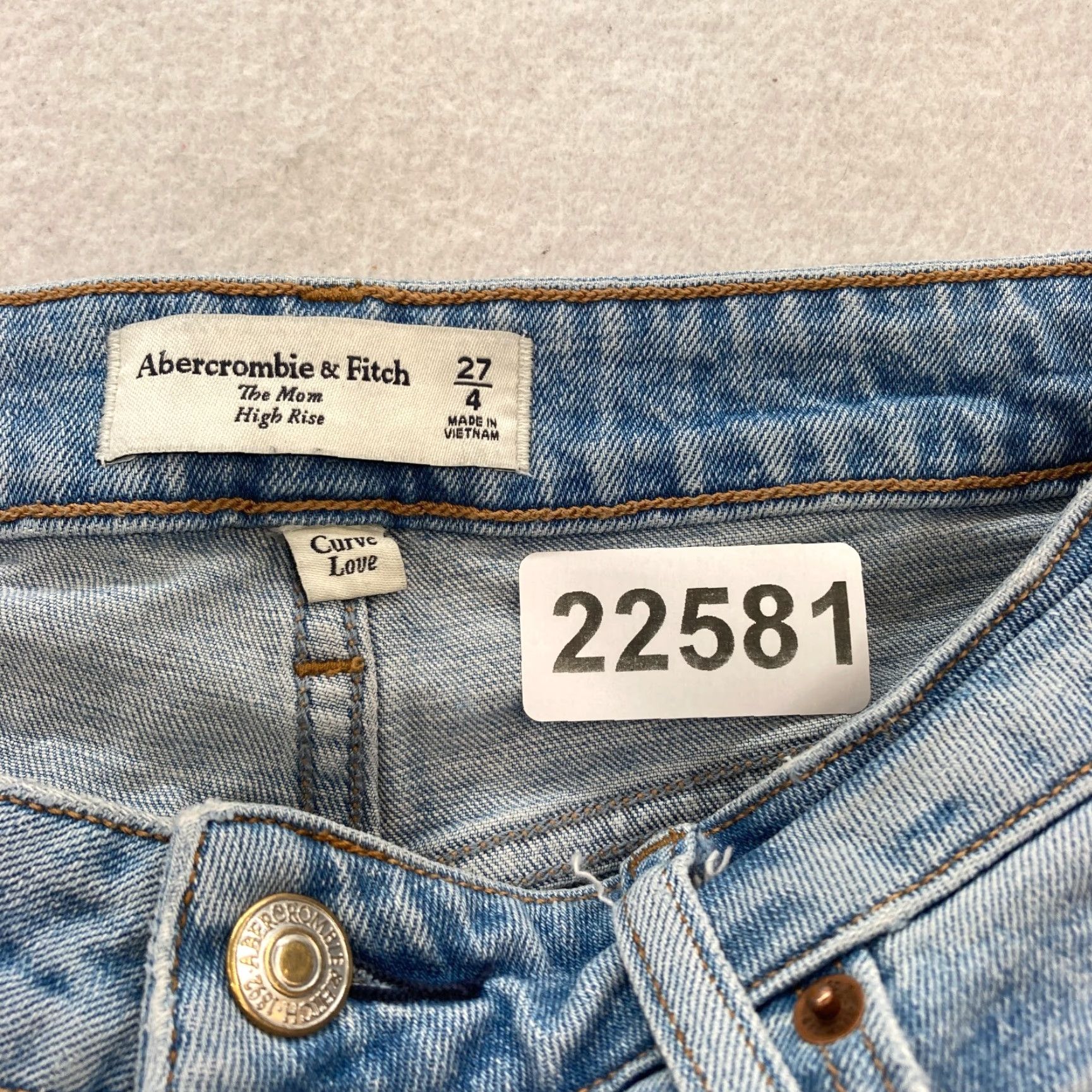 Abercrombie & Fitch Abercrombie & Fitch Curve Love Mom Jeans Women's 27/4 High Rise Blue Distressed Jeans Size 27" / US 4 / IT 40 - 5 Thumbnail
