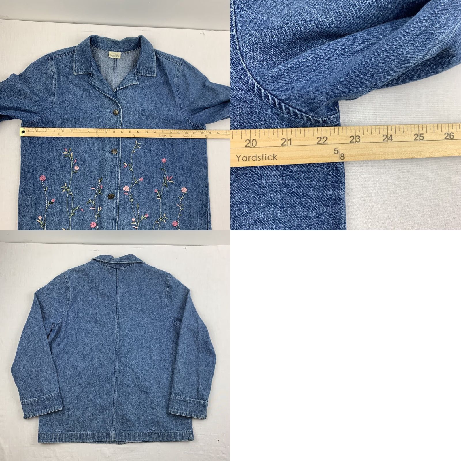 Vintage VINTAGE Classic Elements Floral Button-Up Womens Large Blue Flowers 90s Y2K 90s Size L / US 10 / IT 46 - 8 Thumbnail