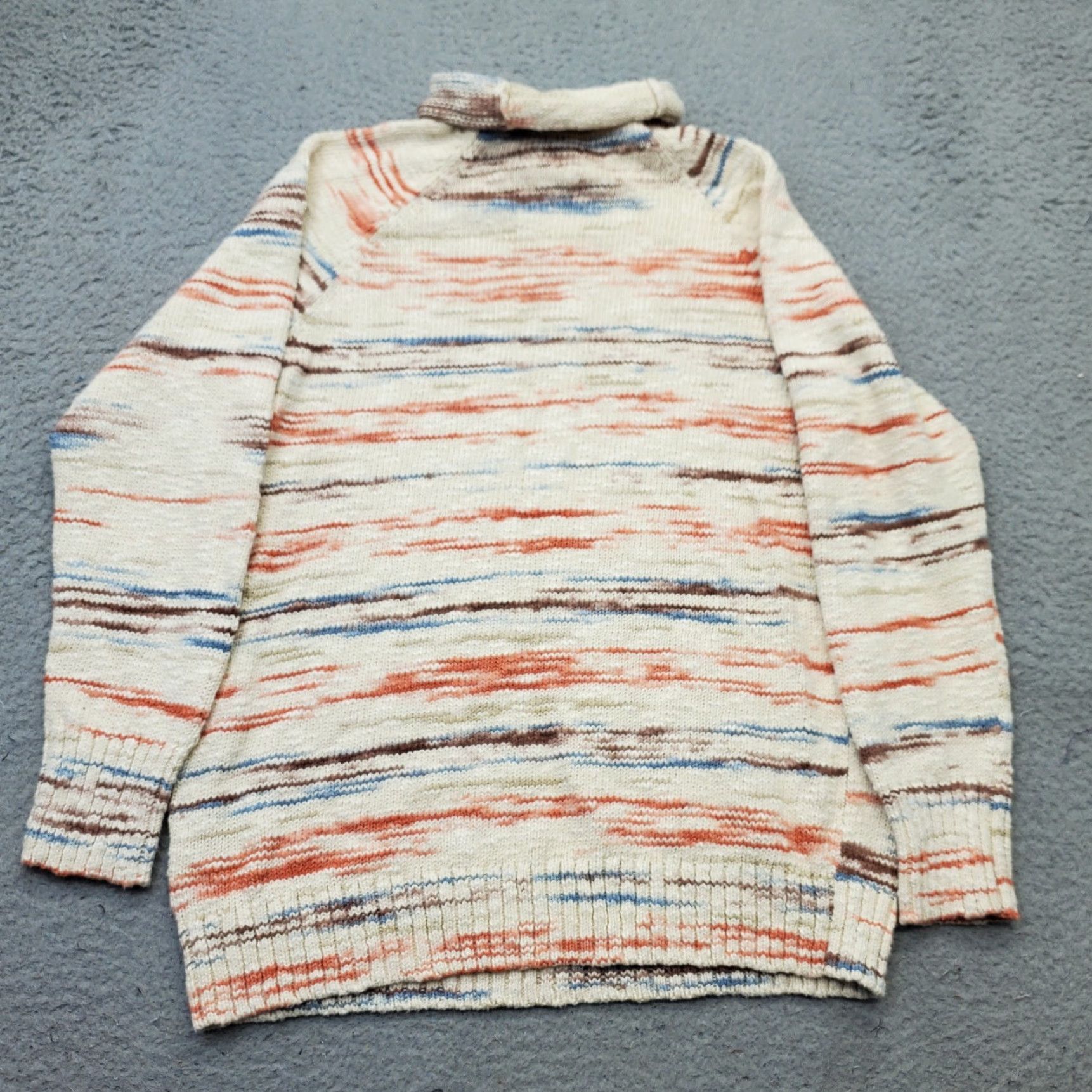 Vintage L.L. Bean Sweater Womens Medium Multi Space Dye Raglan Sleeve Mock Neck 513754 Size M / US 6-8 / IT 42-44 - 2 Thumbnail