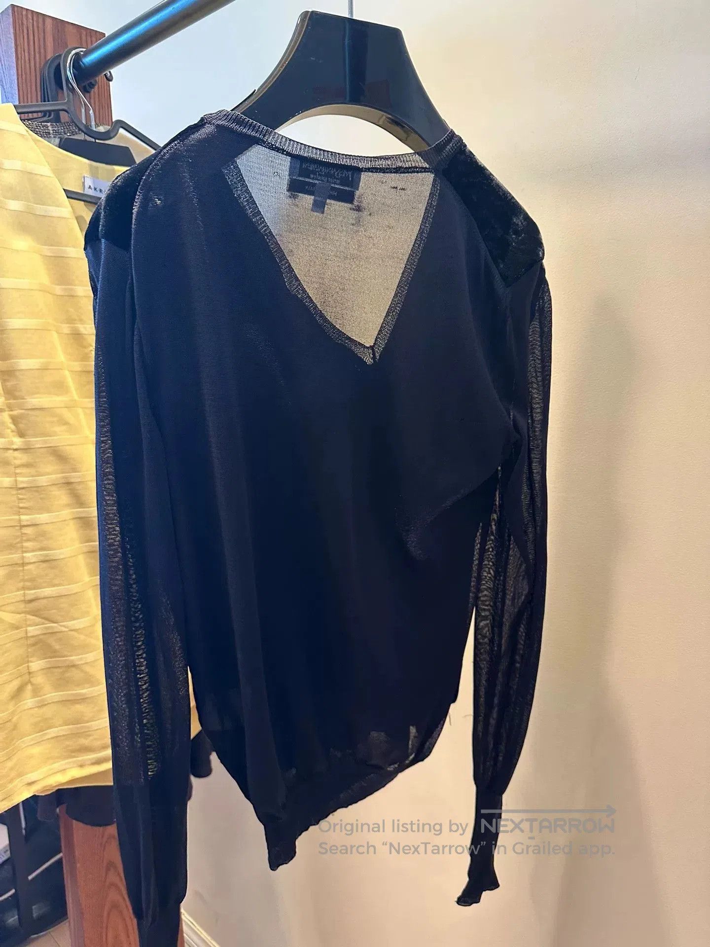 Saint Laurent Paris Yves Saint Laurent Velvet Sheer Sleeve Top. Size M / US 6-8 / IT 42-44 - 6 Thumbnail
