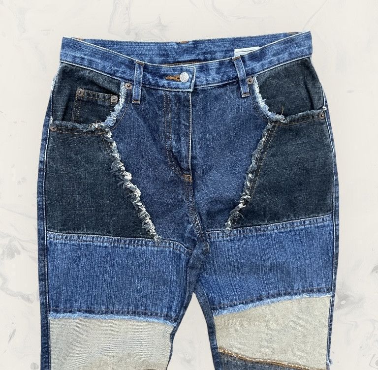 Replay Flare Jeans Rise by REPLAY Patchwork Bootcut Hagi Denim Size US 27 - 2 Thumbnail