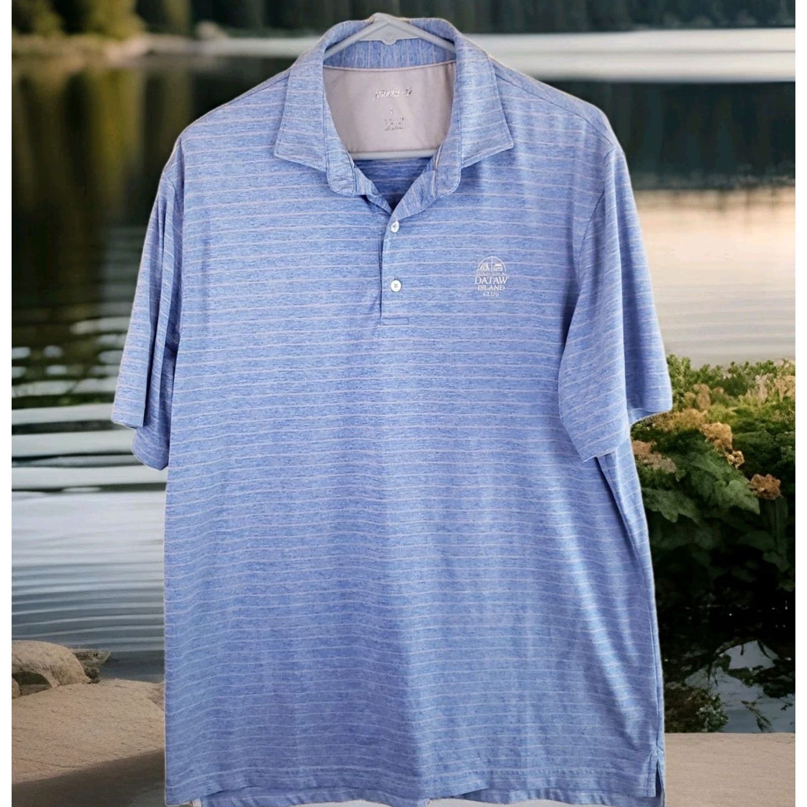 johnnie-O VINTAGE Johnnie-O Polo Shirt Men L Short Sleeve Blue Stripe with Pocket Logo Size US L / EU 52-54 / 3 - 2 Thumbnail