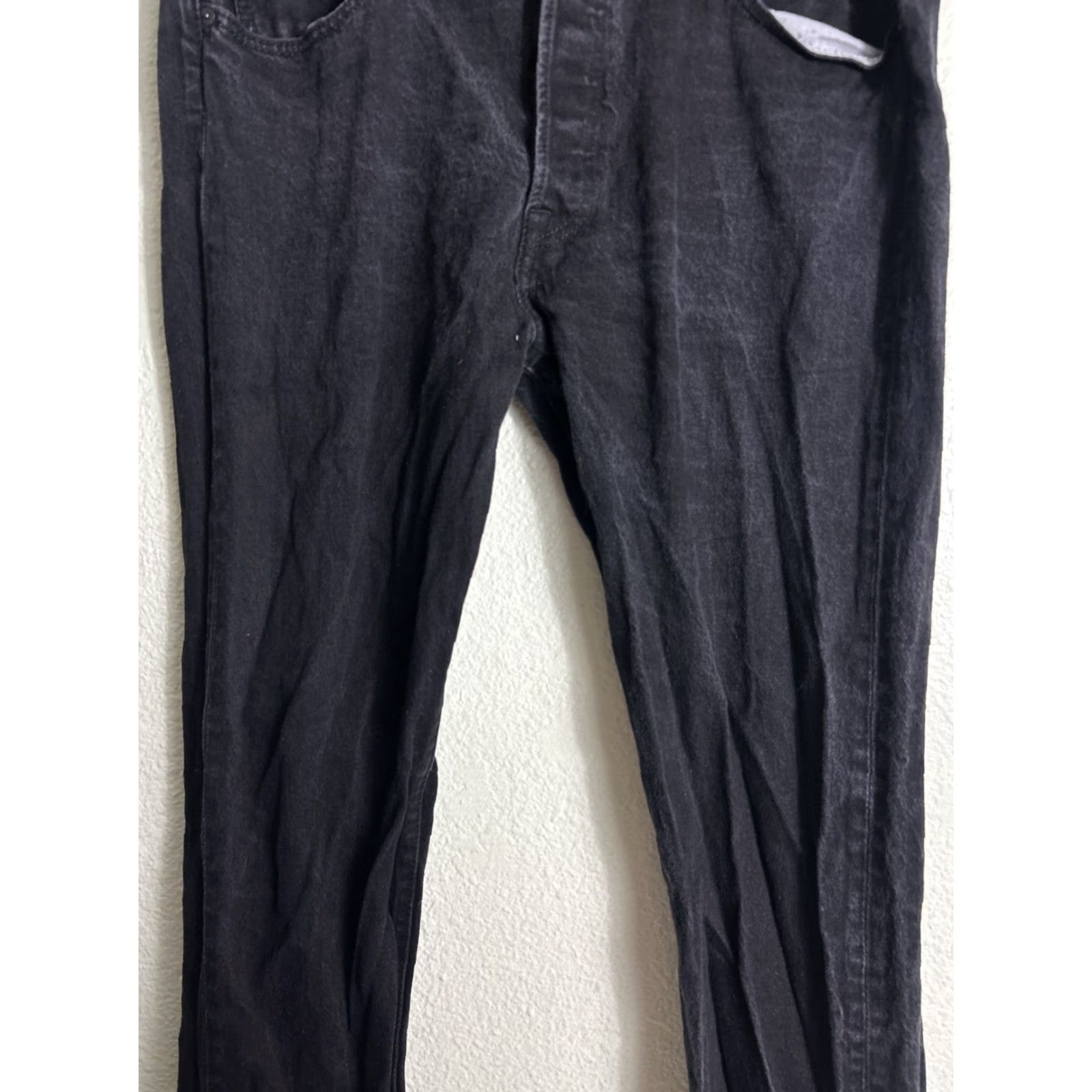 Levi's VINTAGE Levi's 501 Button Fly Straight Jeans Black Mens Size 38x34 Size US 38 / EU 54 - 3 Thumbnail