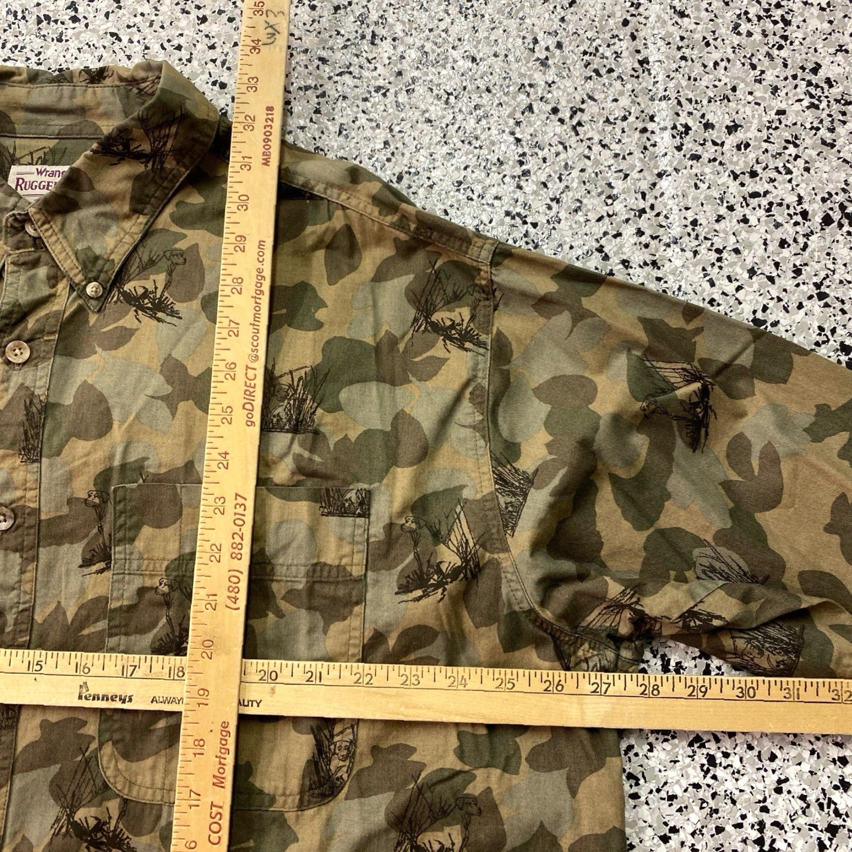 Wrangler Wrangler Rugged Wear Camo Long Sleeve Button Up Shirt XXL Multicolor 90s Outdoor Hunting Dog Retriever Mens Shirt Size US XXL / EU 58 / 5 - 2 Thumbnail