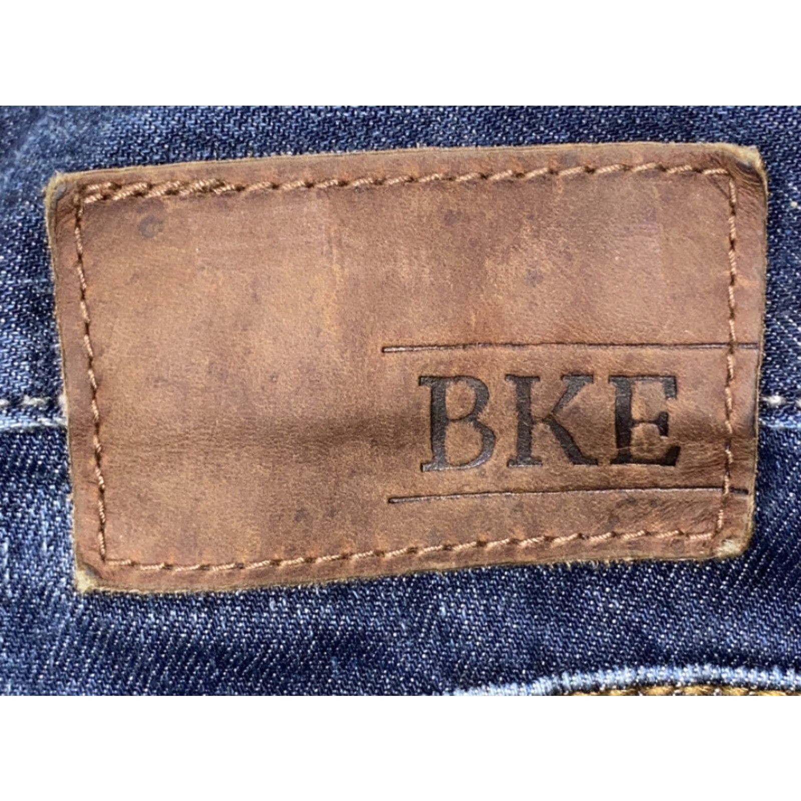 BKE BKE Denim Jeans Mens Carter Blue 31R X 31 Button Fly Distressed Size US 31 - 5 Thumbnail