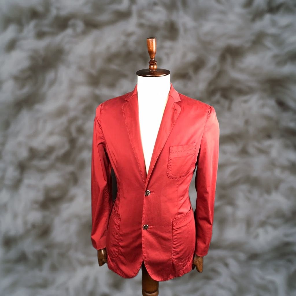 Suitsupply Suitsupply Blazer Shirt 34 Orange Cotton Blend Single-Breasted Mens Size 34R - 1 Thumbnail