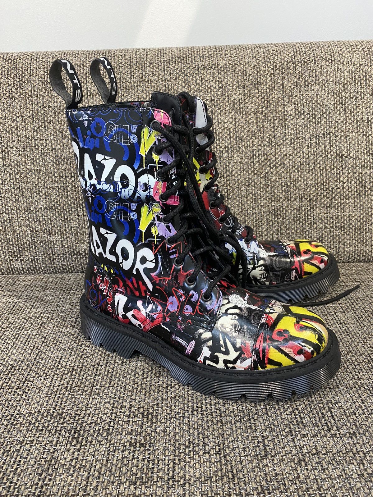 Vetements Vetement Black Graffiti military lace-up combat boots Size US 8 / EU 41 - 3 Thumbnail