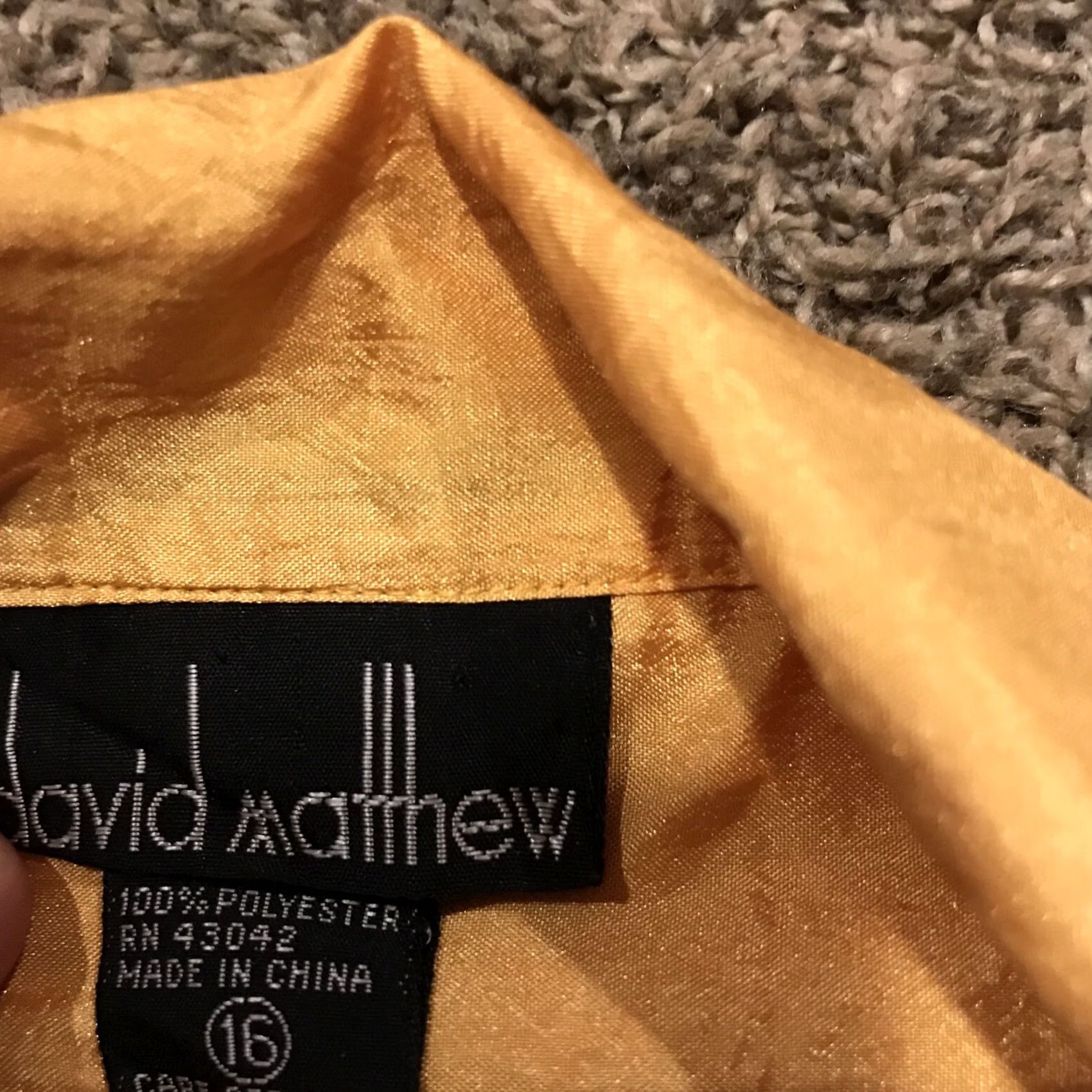 Vintage VINTAGE Blouse Shirt Womens 16 Yellow Polyester Button Short Sleeve Collared 90s David Blouse MensGirls Size XXL / US 16-18 / IT 52-54 - 2 Thumbnail