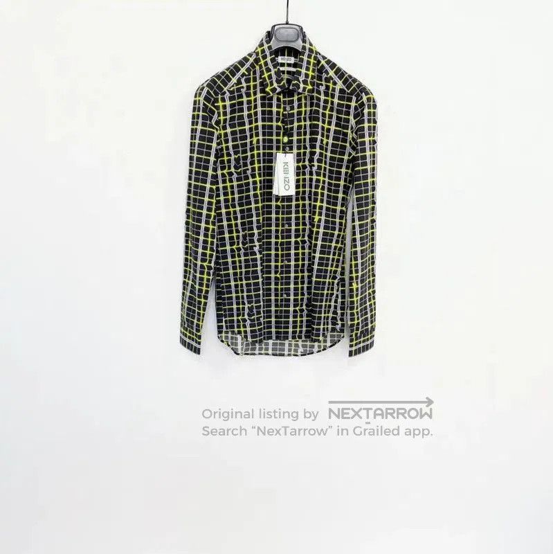 Kenzo KENZO Black Cotton Check Long Sleeve Shirt . Size US M / EU 48-50 / 2 - 1 Thumbnail