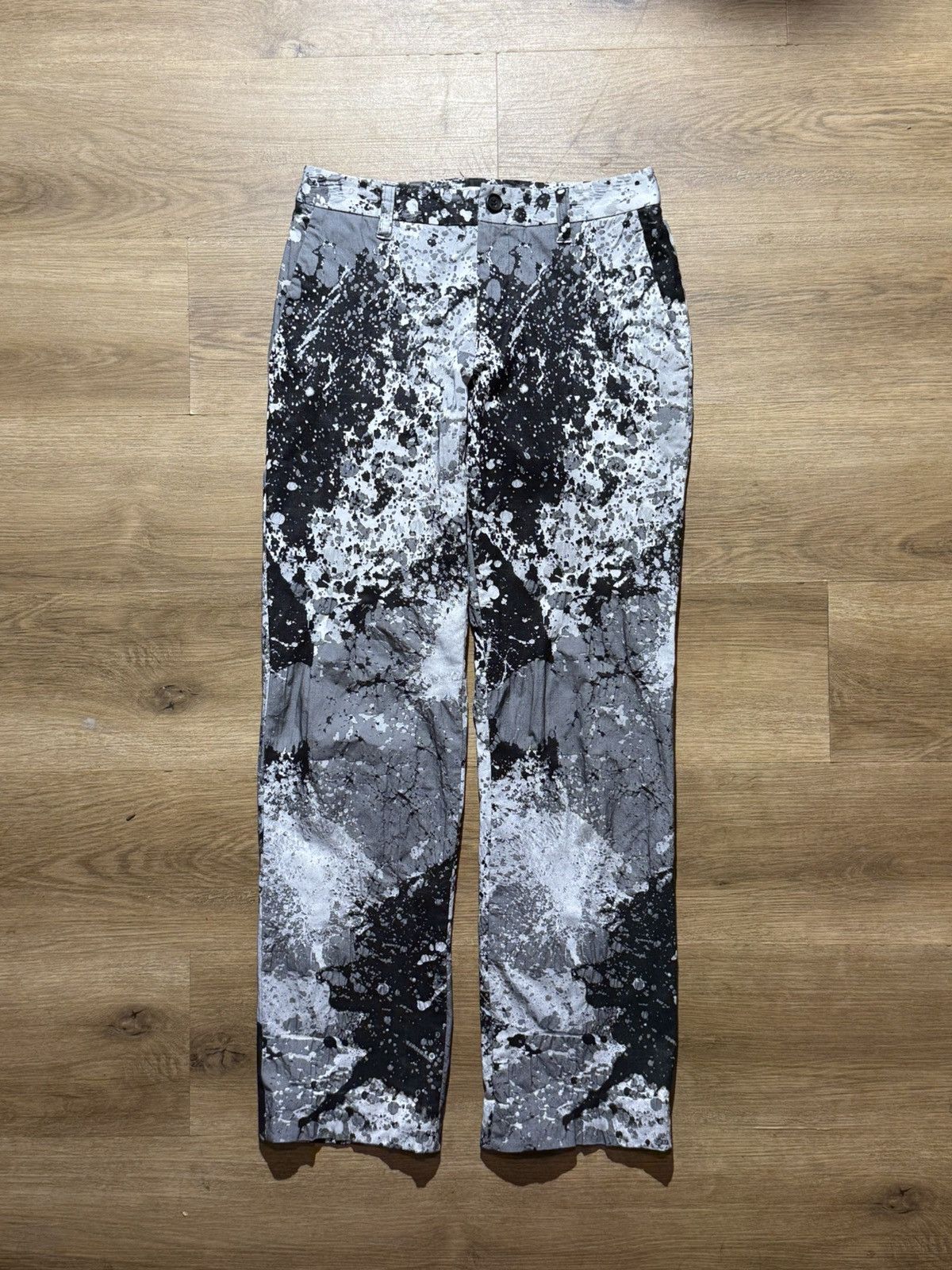 Issey Miyake 2000s Issey Miyake Shadow Paint Splatter Stitch Print Pants Size US 28 / EU 44 - 1 Thumbnail