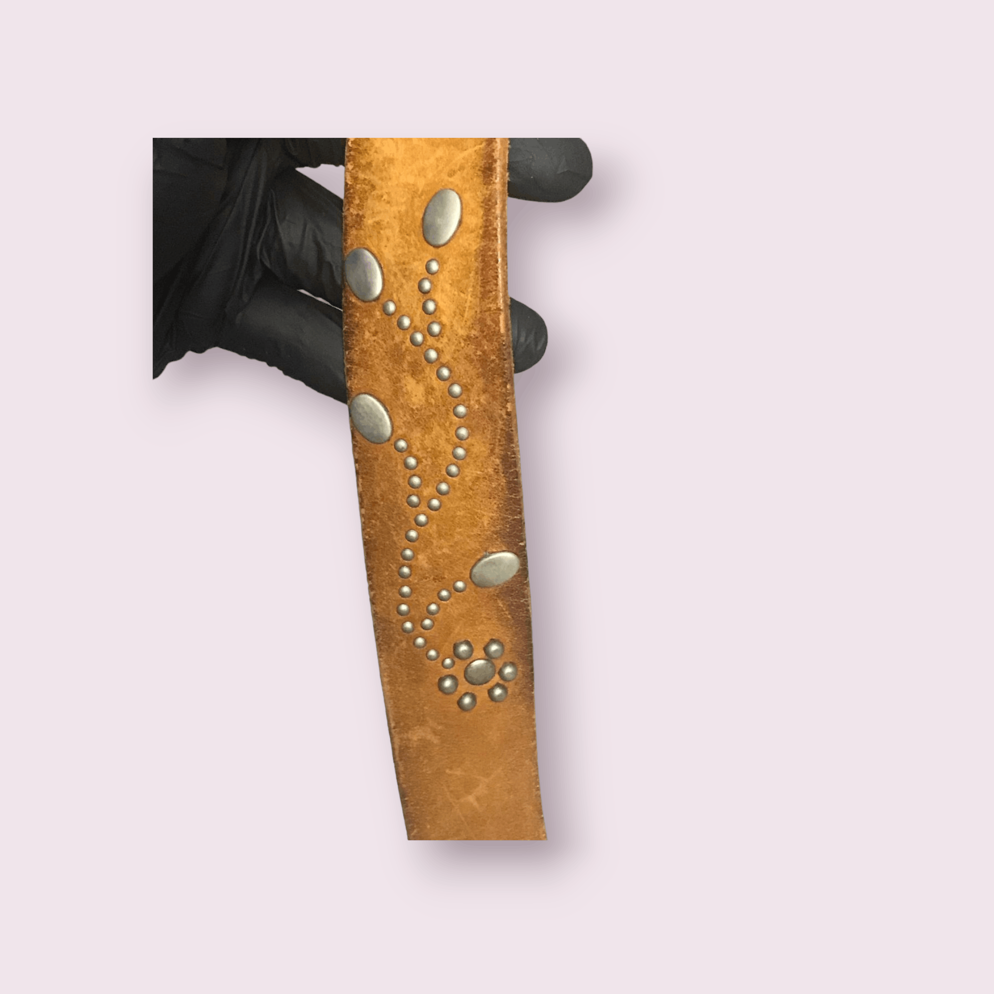 Genuine Leather Full Leather Studded Belt Size ONE SIZE - 6 Thumbnail