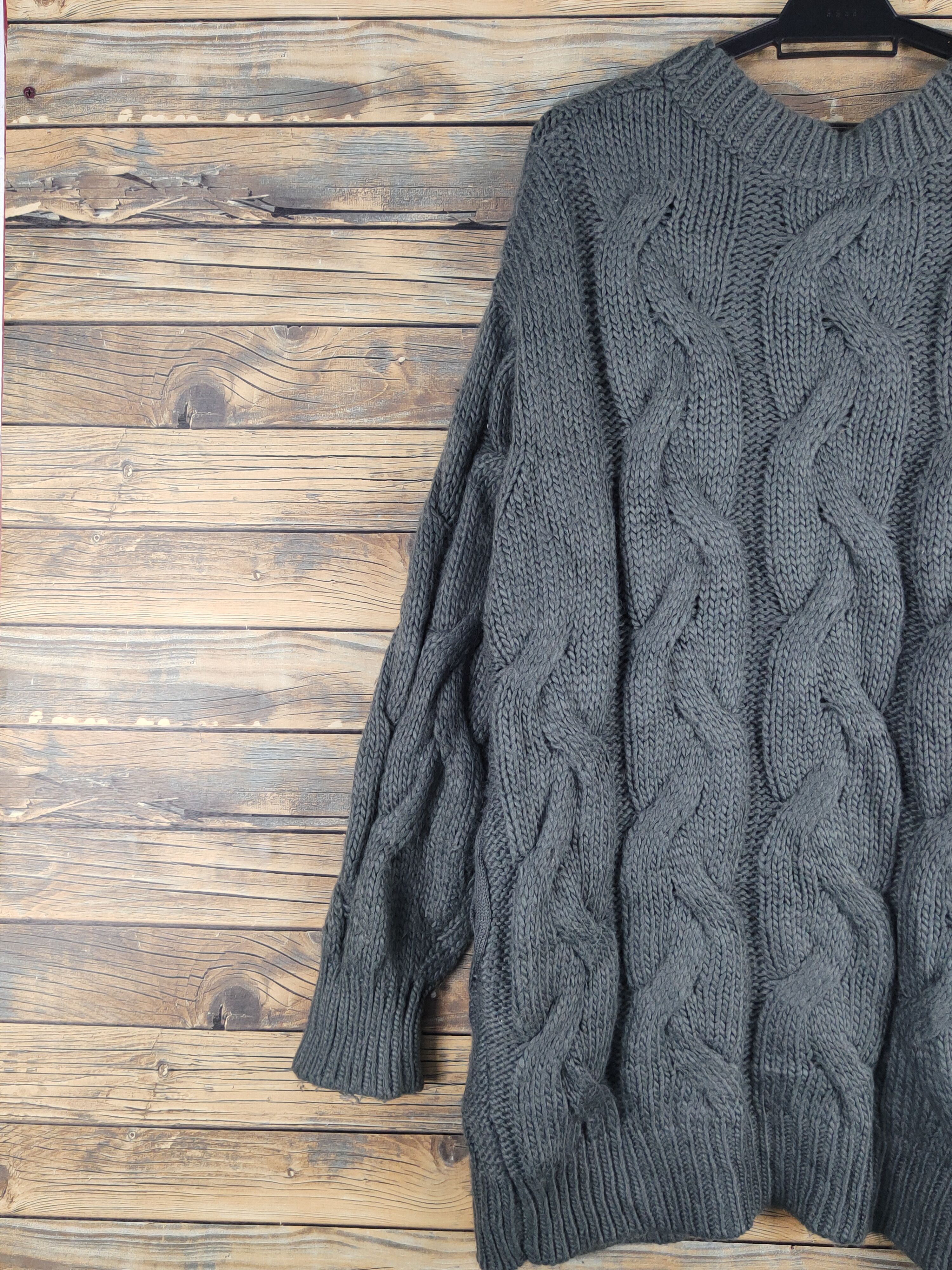 Aran Isles Knitwear GU Dark Gray Knitwear Cardigan #W1329 Size L / US 10 / IT 46 - 8 Thumbnail