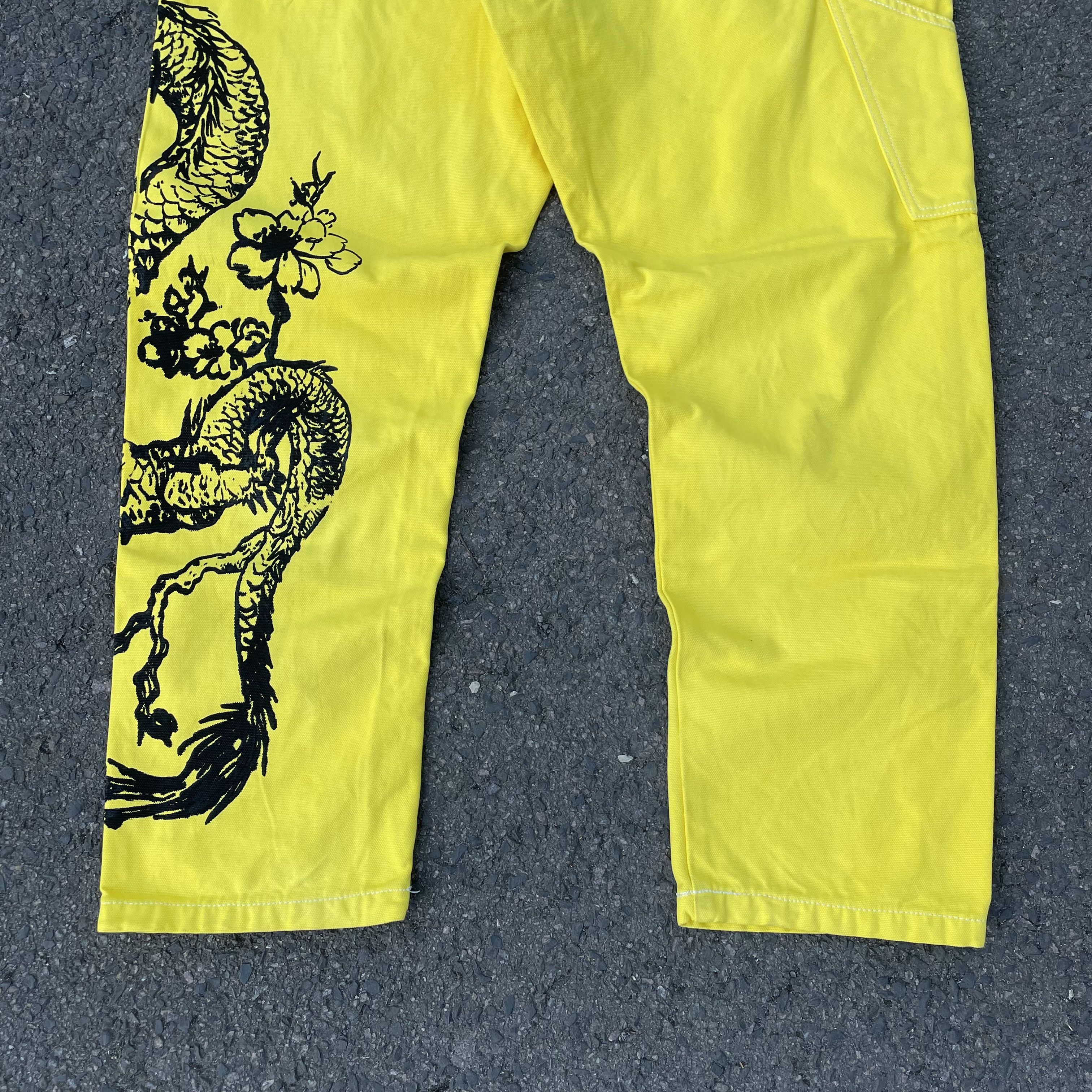 Dickies Dickies Custom Yellow Dragon Pants Graphic Bleach Wash Y2K Size US 38 / EU 54 - 17 Thumbnail